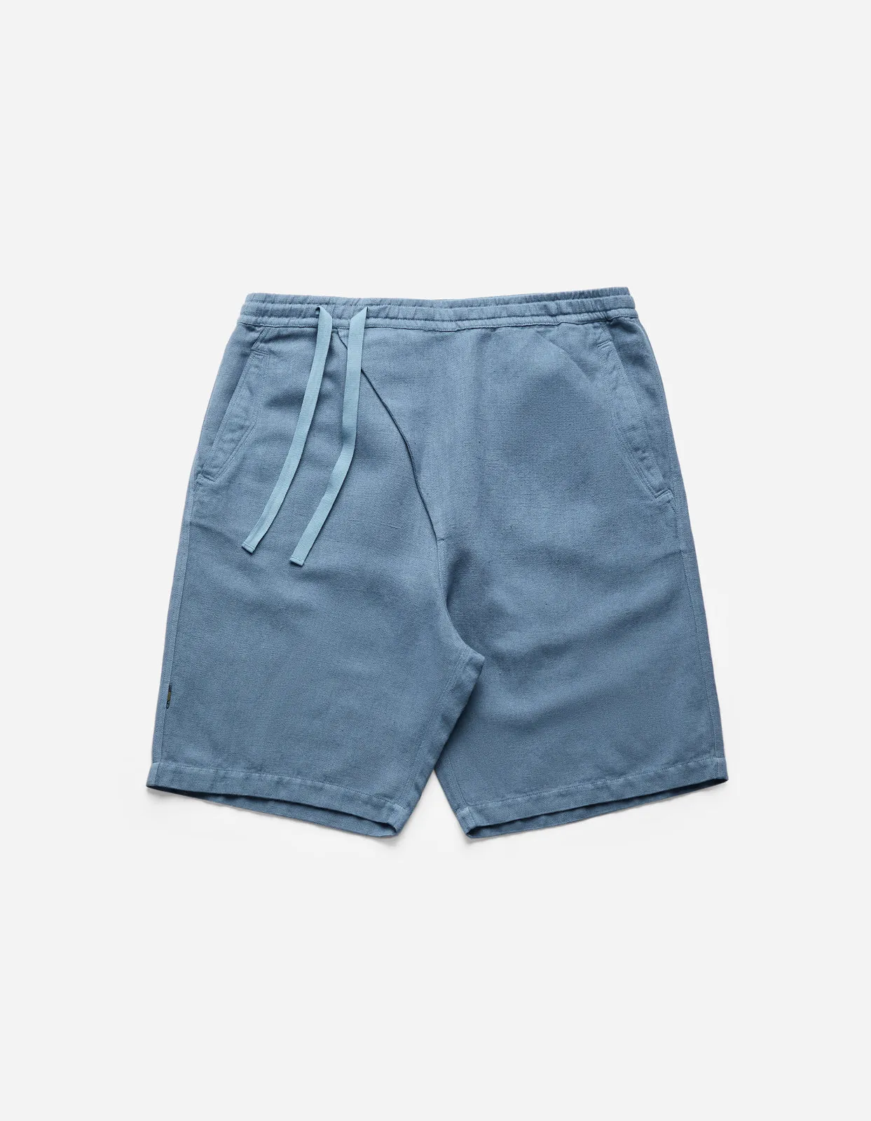 5007 Hemp Asym Loose Track Shorts Subdued Blue