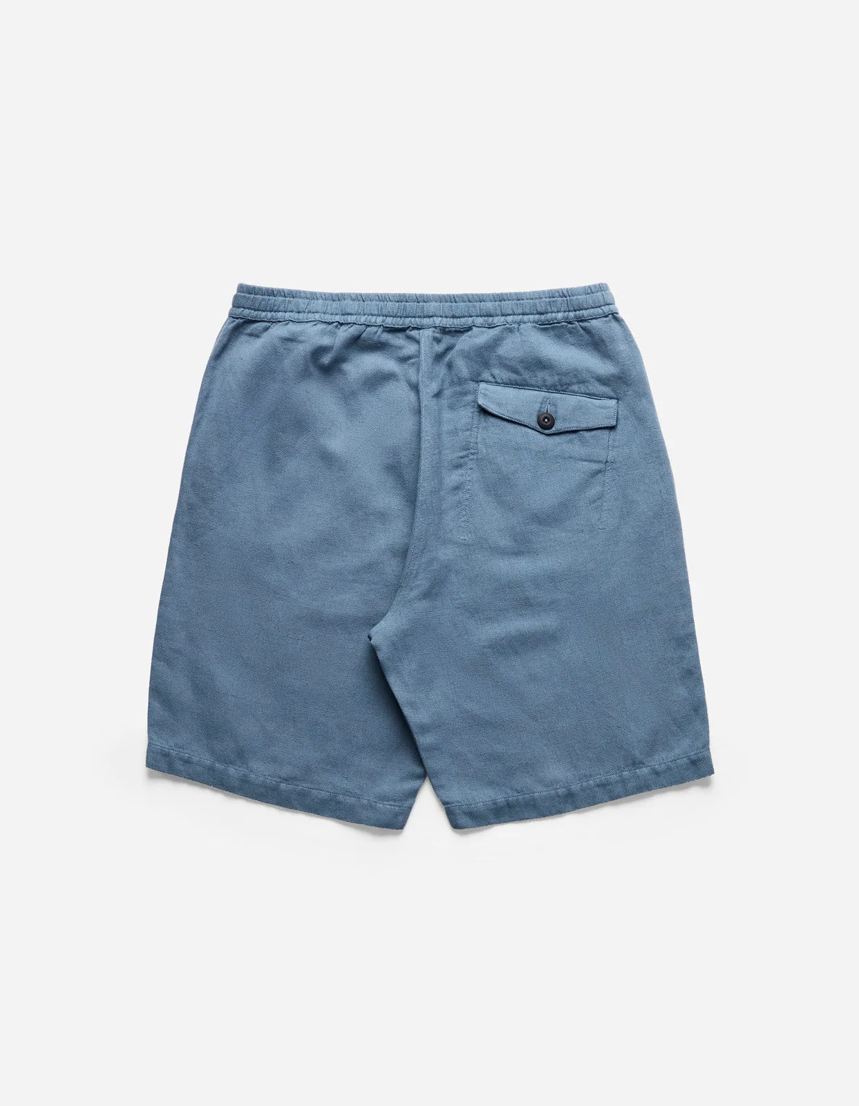 5007 Hemp Asym Loose Track Shorts Subdued Blue