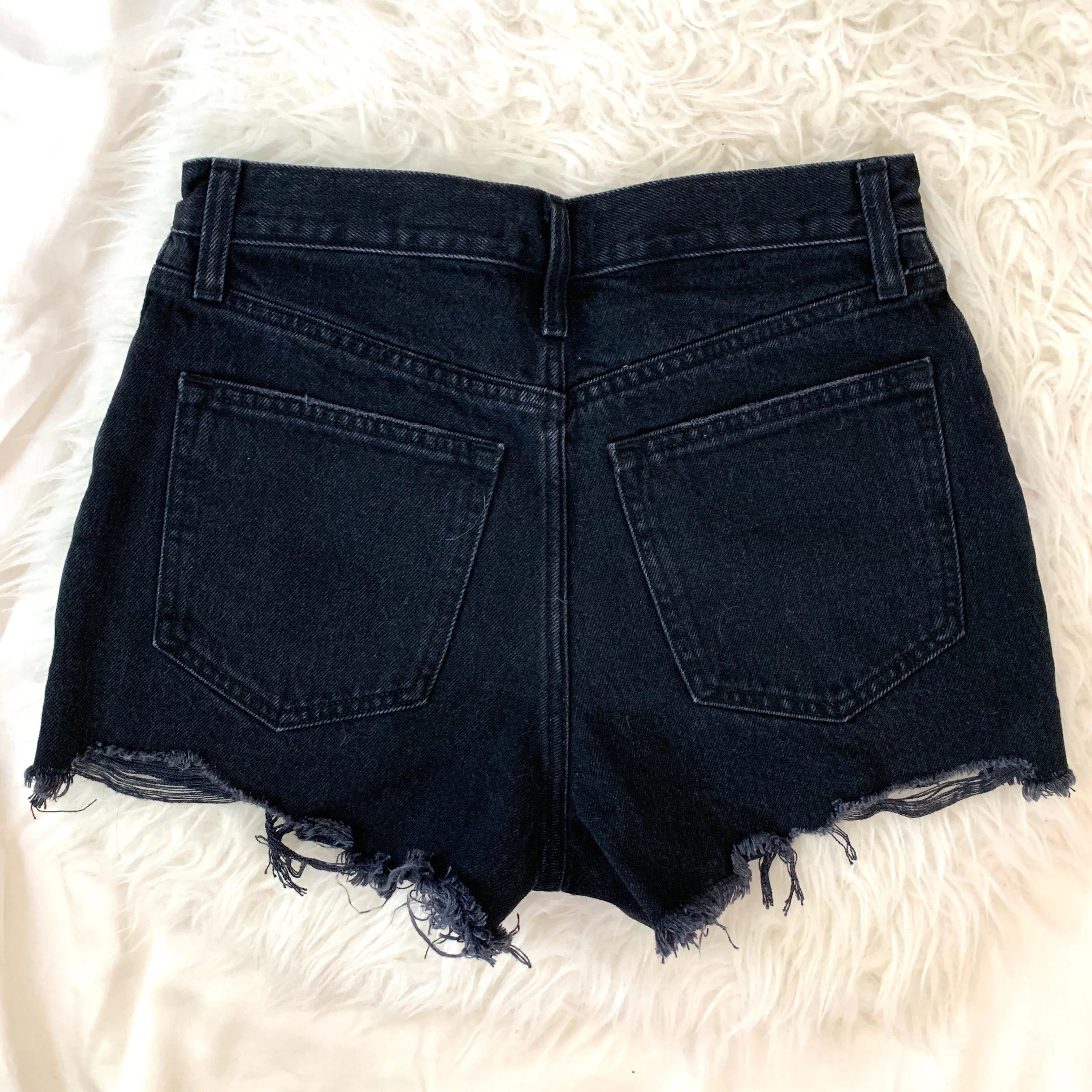 Abercrombie & Fitch Black High Waisted Denim Shorts- Size 26