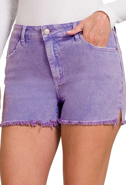 Acid Dyed Frayed Shorts