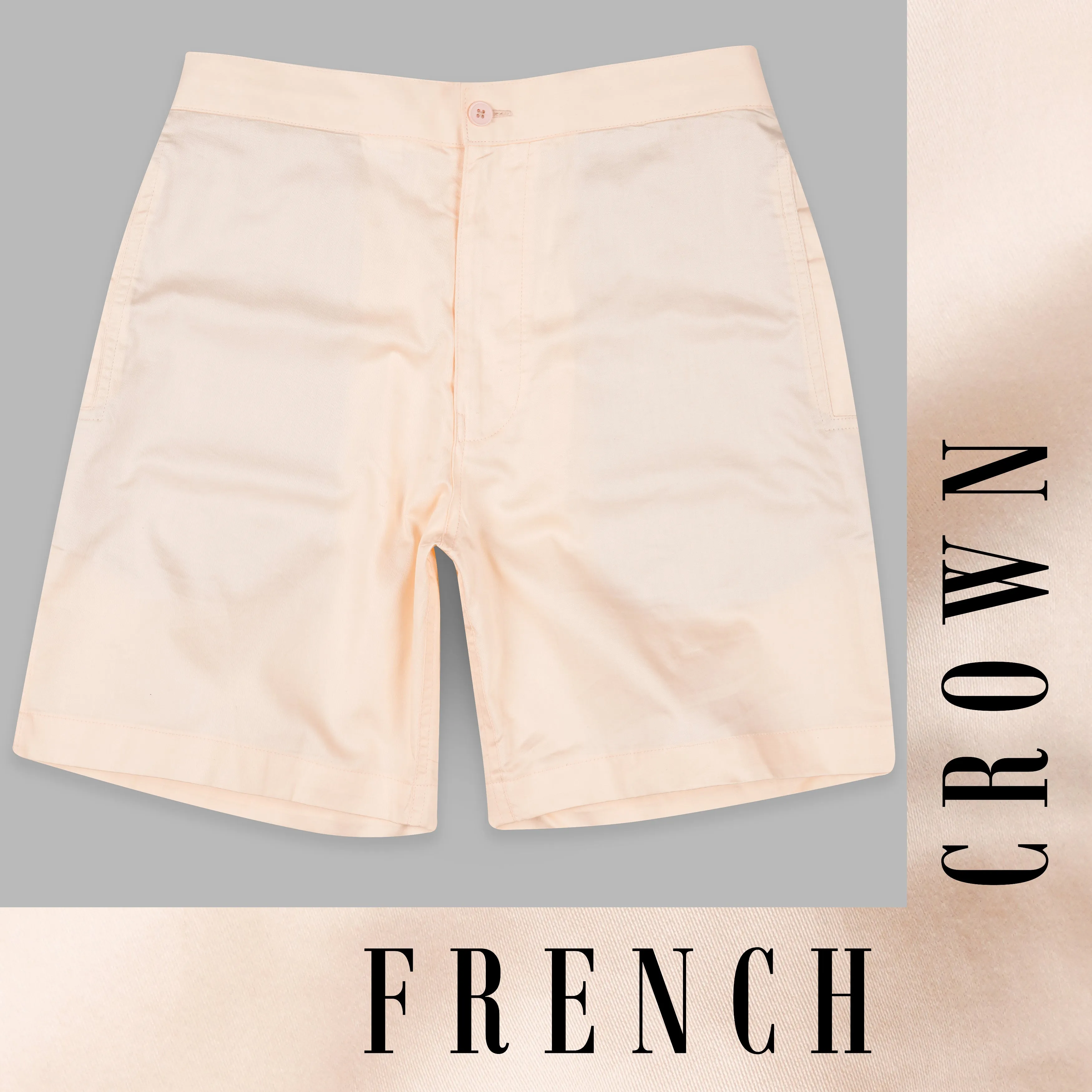 Albescent Cream Subtle Sheen Super Soft Premium Cotton Shorts