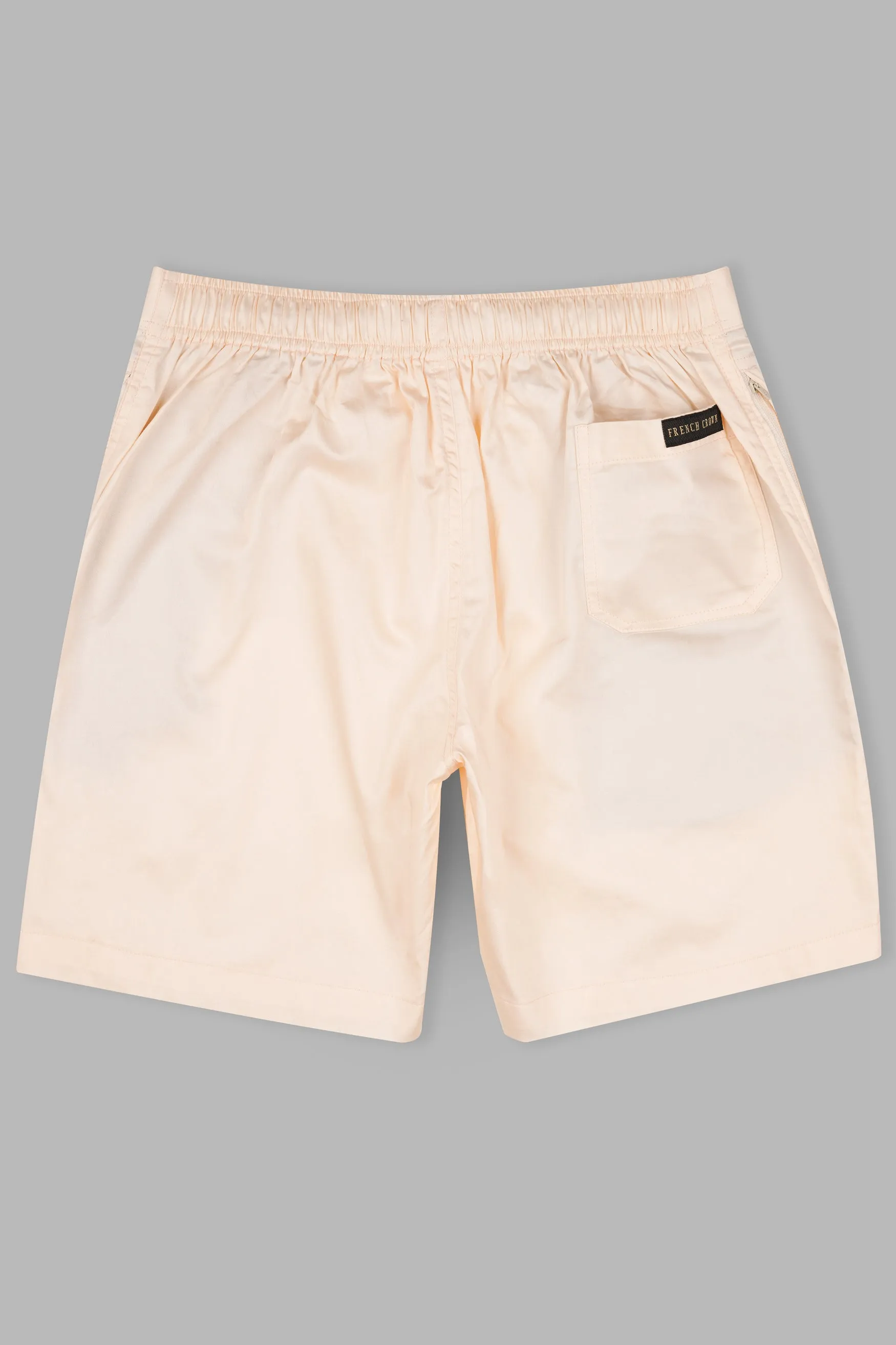 Albescent Cream Subtle Sheen Super Soft Premium Cotton Shorts