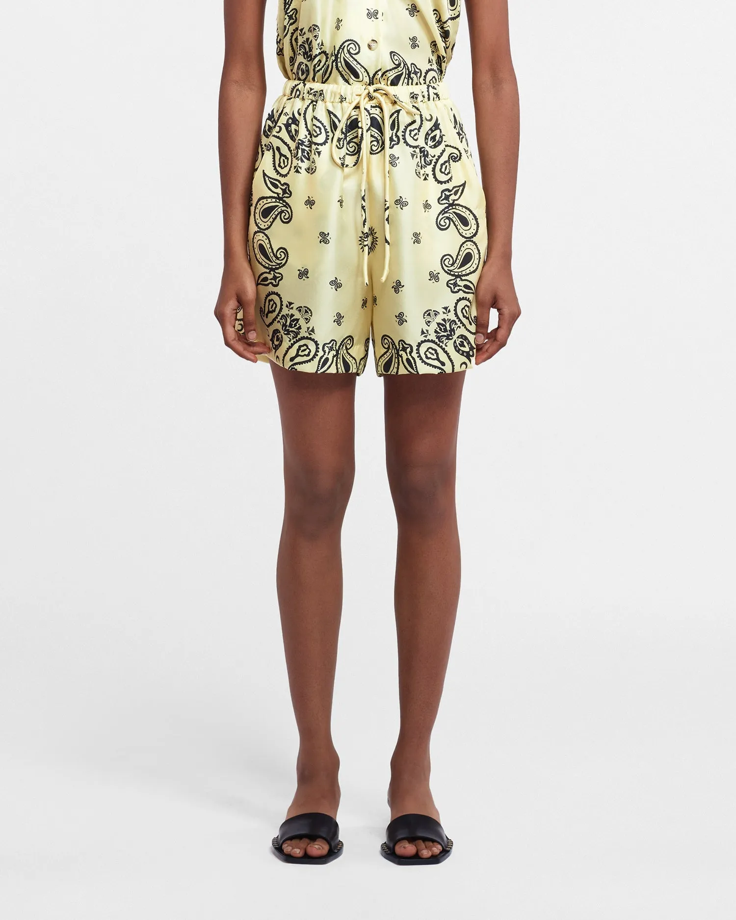 Anne - Sale Printed Silk-Twill Shorts - Bandana Large Scale