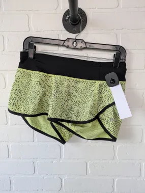 Athletic Shorts By Lululemon In Black & Yellow, Size: 4