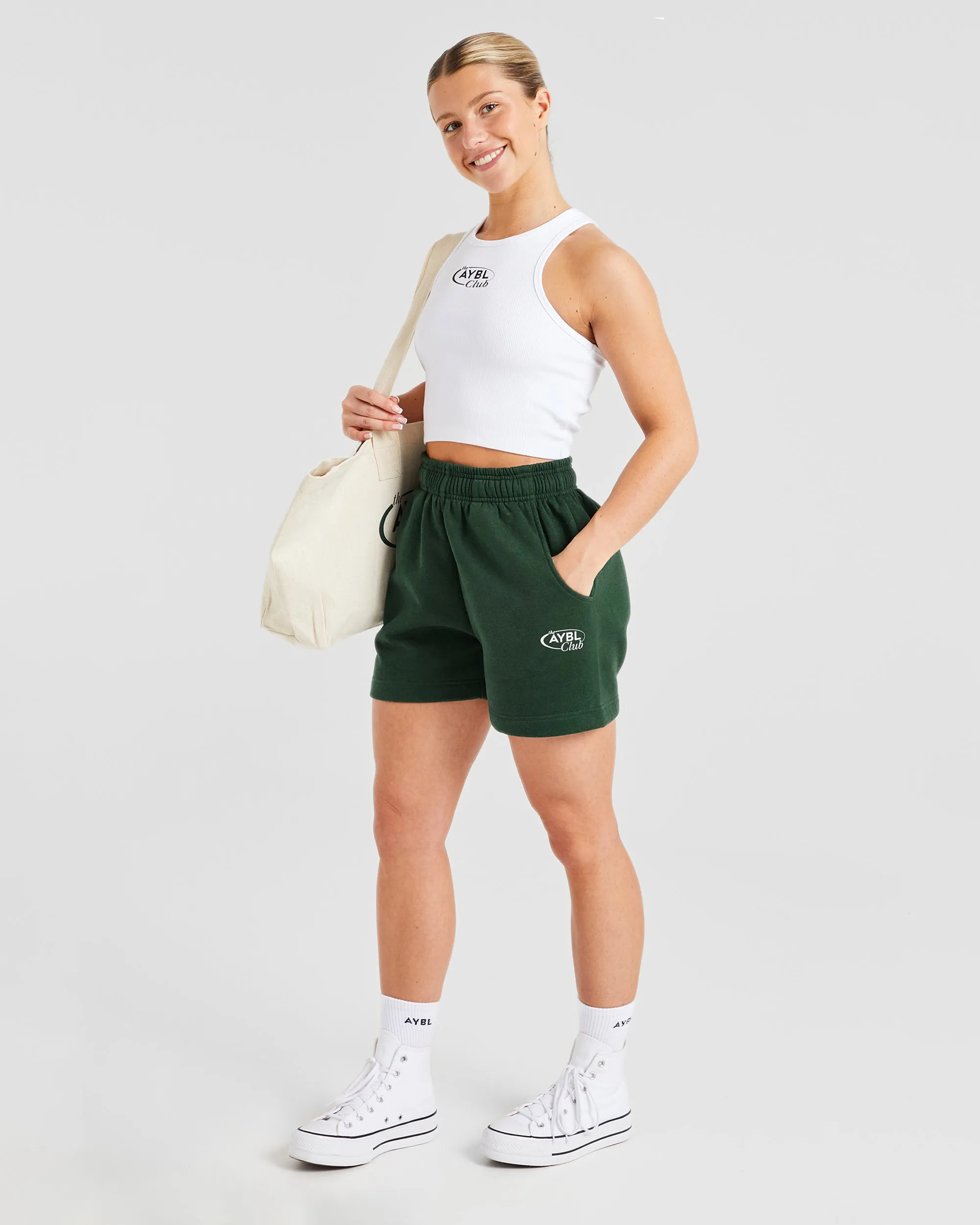 AYBL Club Shorts - Green/Sand