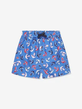 Baby Boys Anchor Swim Shorts in Blue