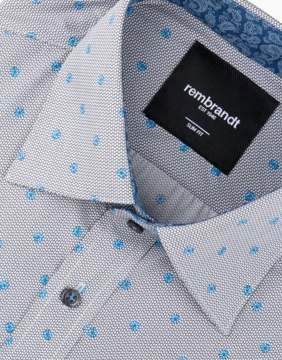 Barbican Blue & Black Geometric Shirt