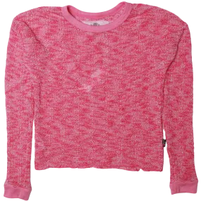 Barbie Pink Longsleeve Crochet Spandex Top