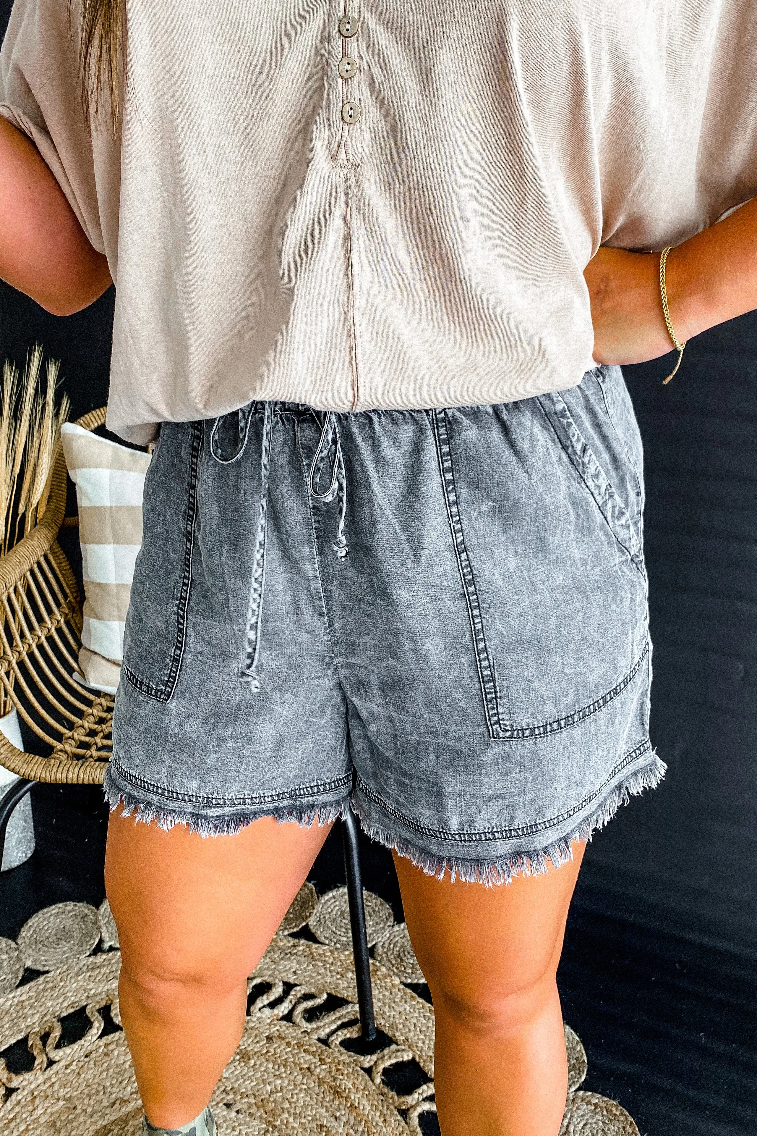 Betsy Black Mineral Washed Short | FINAL SALE