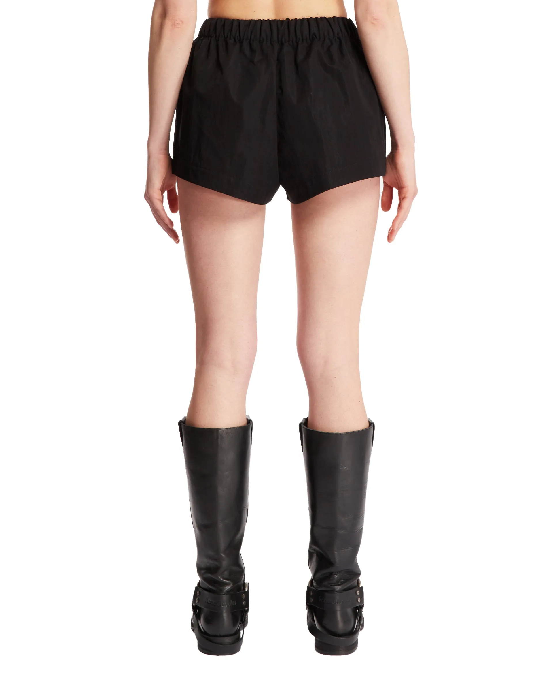 Black Elasticated Waist Shorts