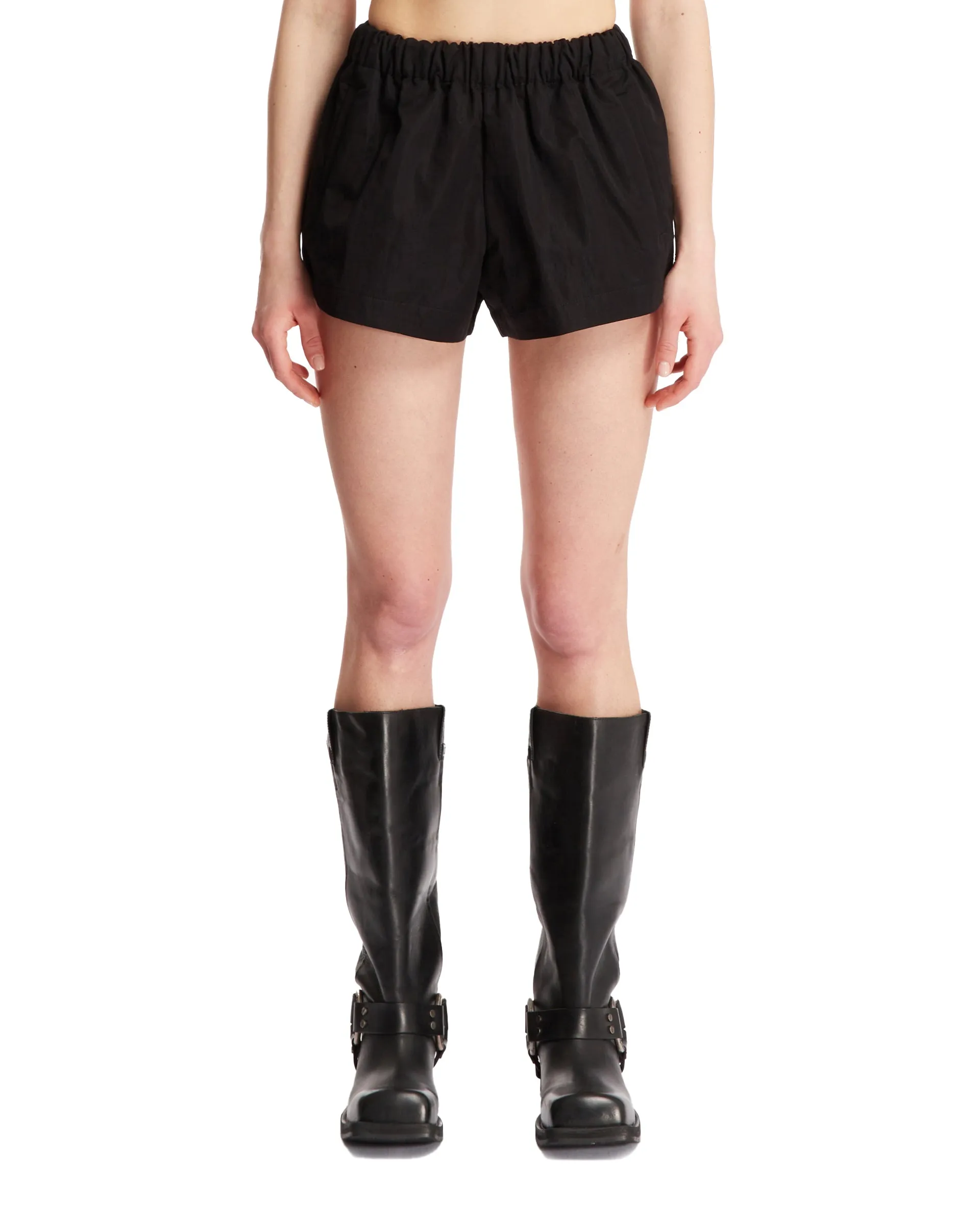 Black Elasticated Waist Shorts