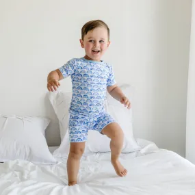 Blue Rainbows Two-Piece Short Sleeve & Shorts Pajama Set