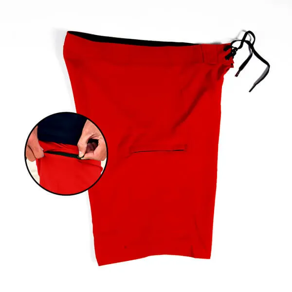 Board Shorts | Solid Red | Black SA Shield