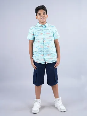 Boys AOP Half Sleeve Shirt & Woven Cargo Short Set