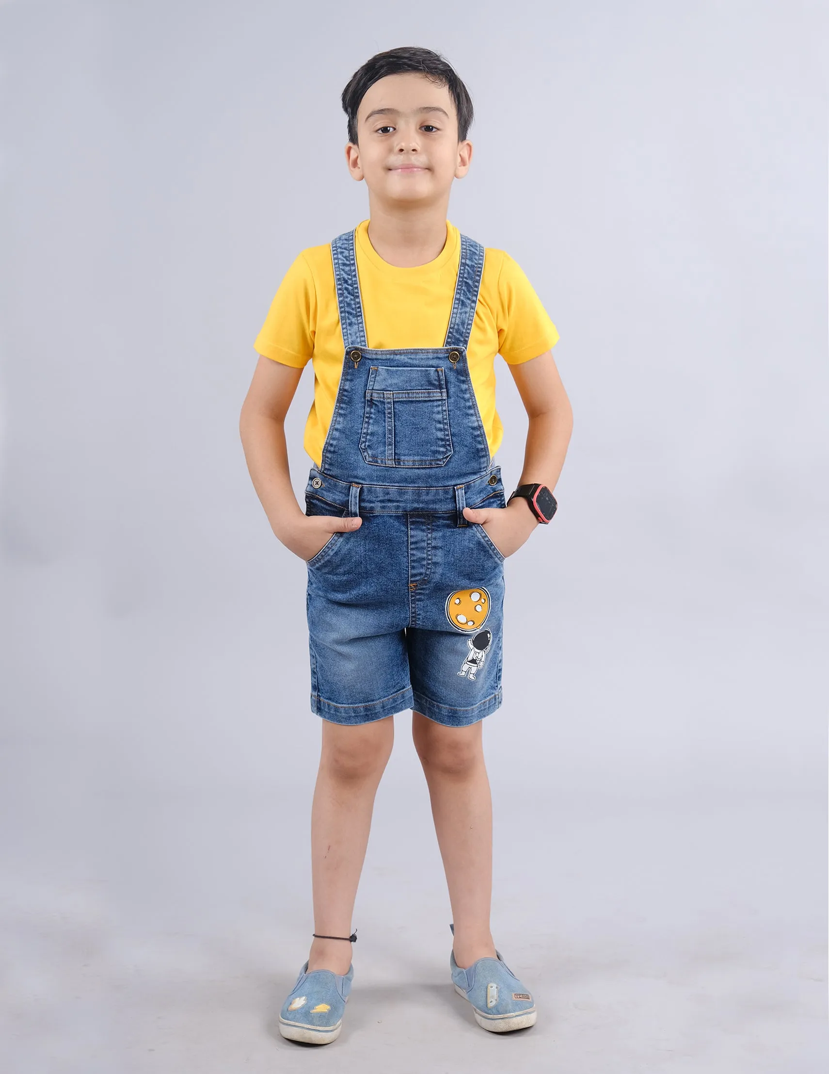 Boys Denim Dungaree Shorts