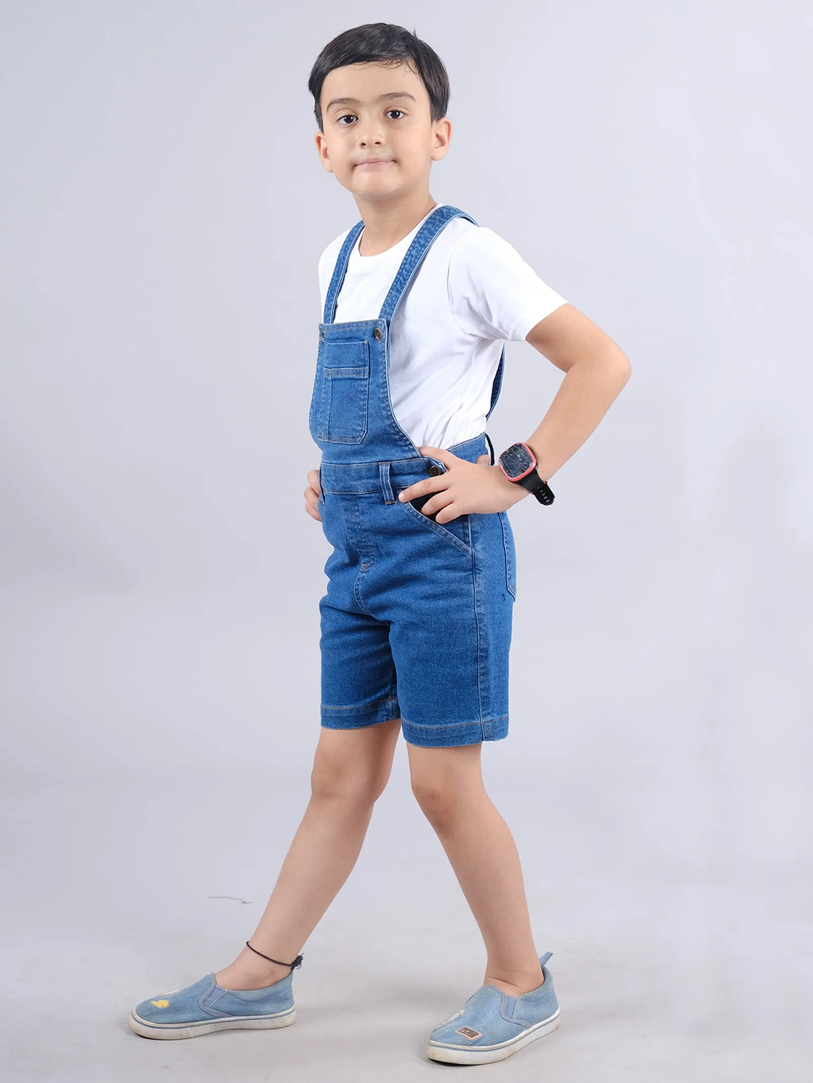 Boys Denim Dungaree Shorts