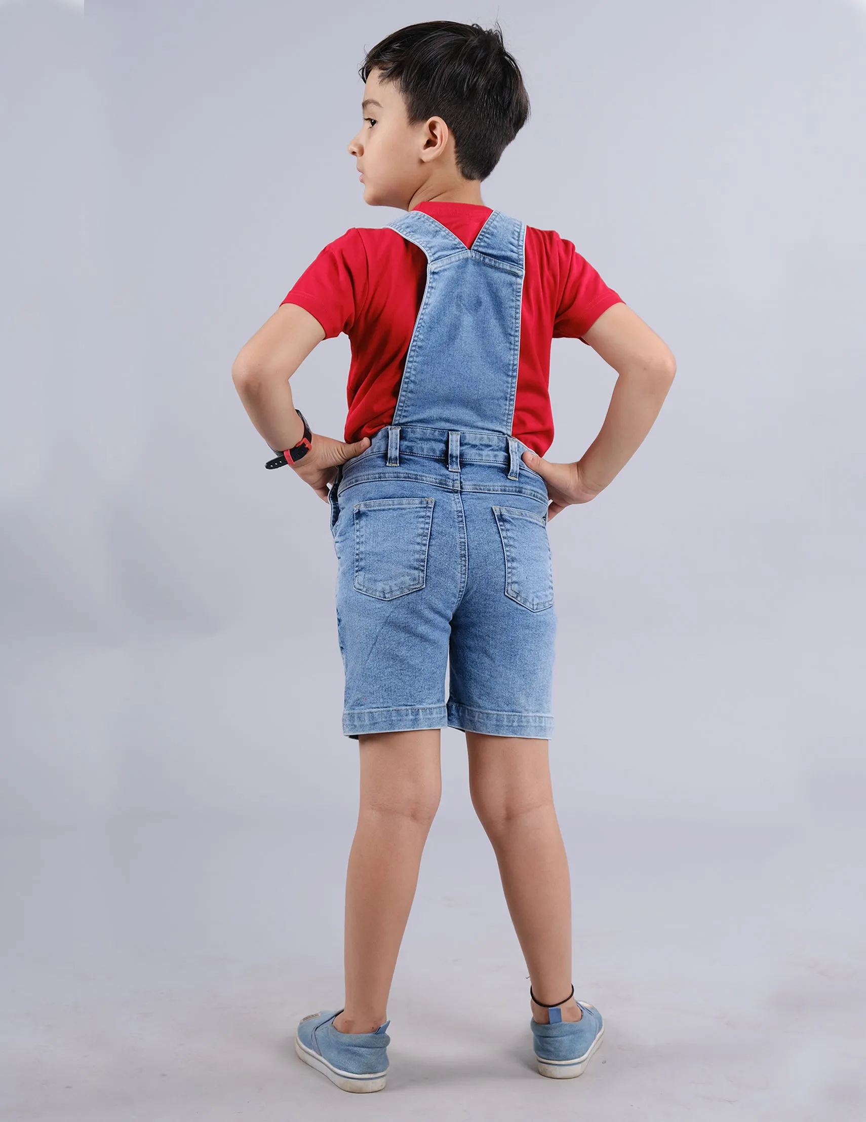 Boys Denim Dungaree Shorts