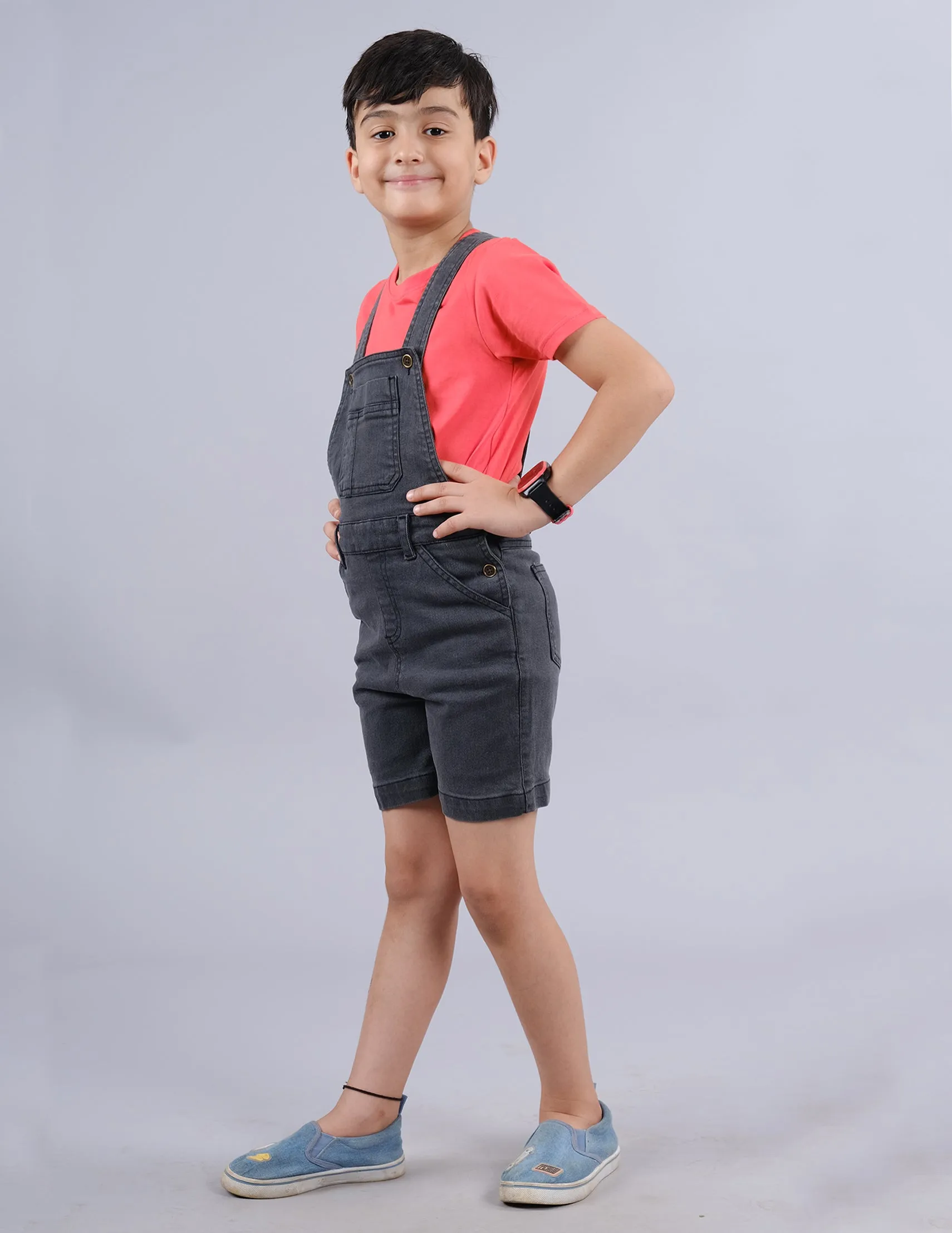 Boys Denim Dungaree Shorts