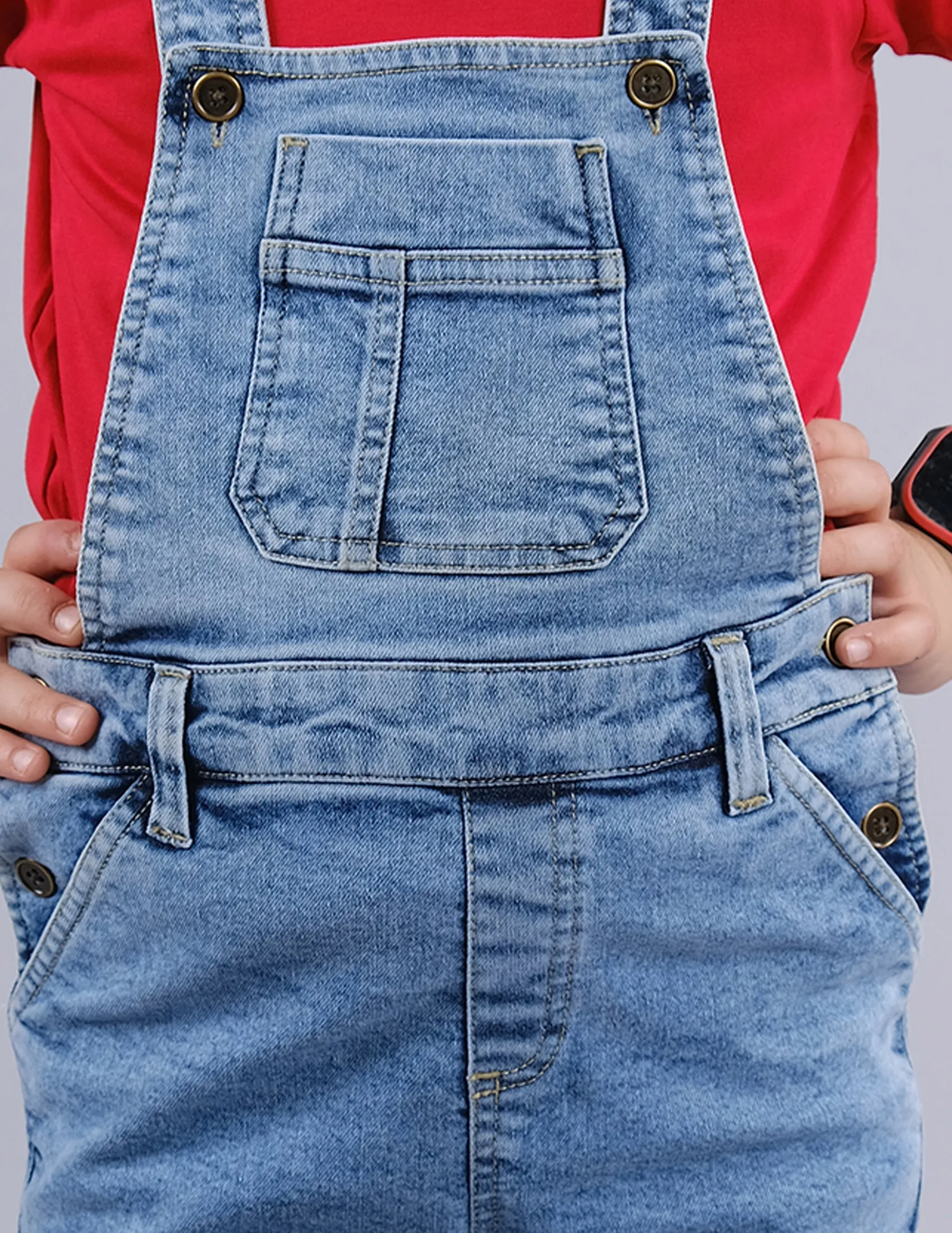 Boys Denim Dungaree Shorts