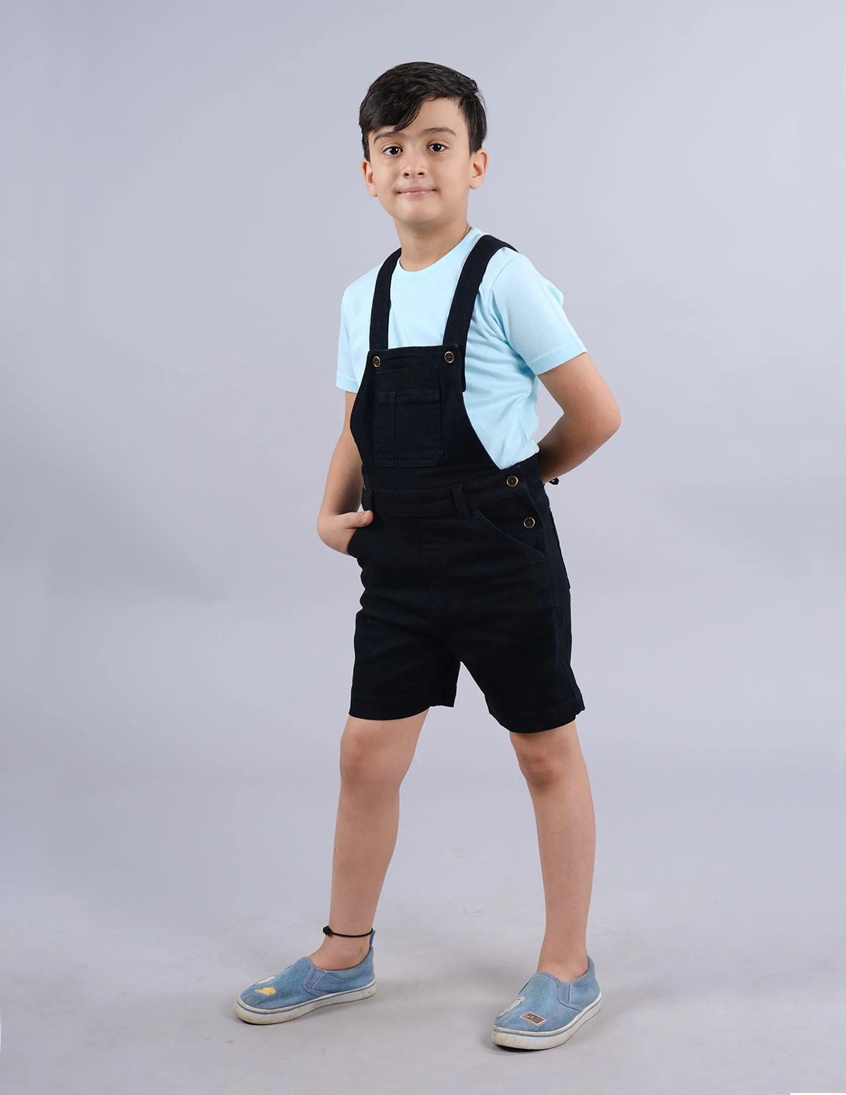 Boys Denim Dungaree Shorts