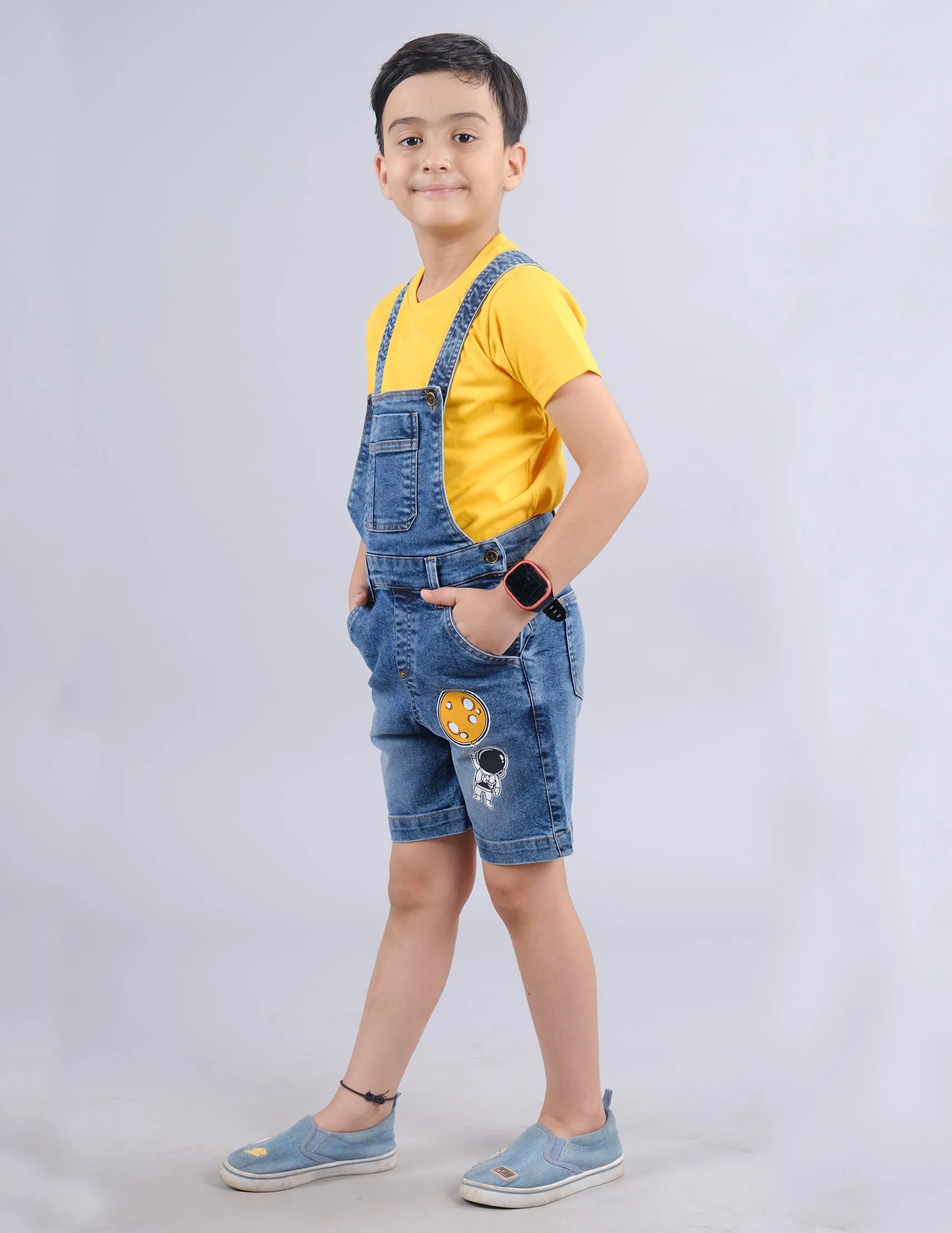 Boys Denim Dungaree Shorts