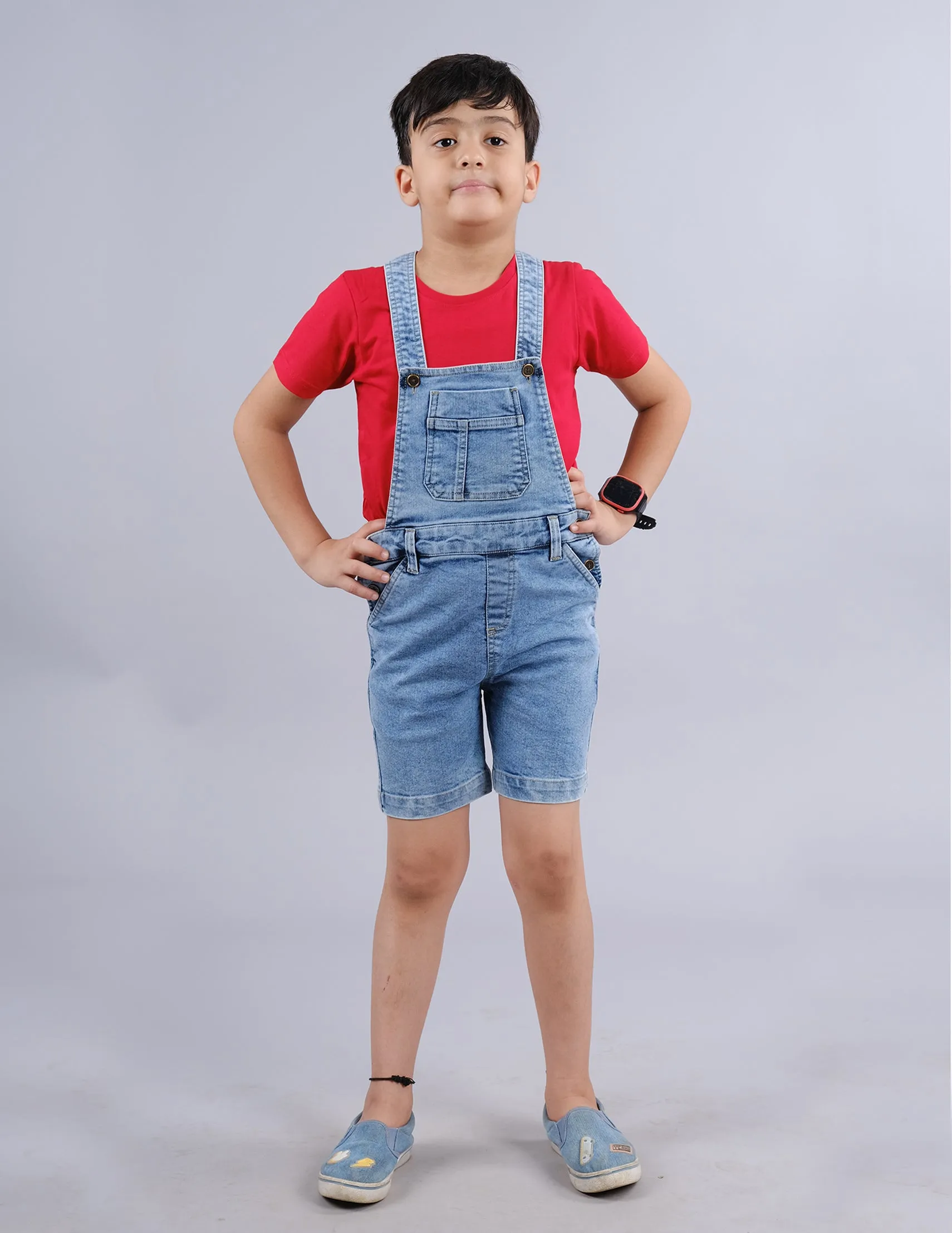 Boys Denim Dungaree Shorts