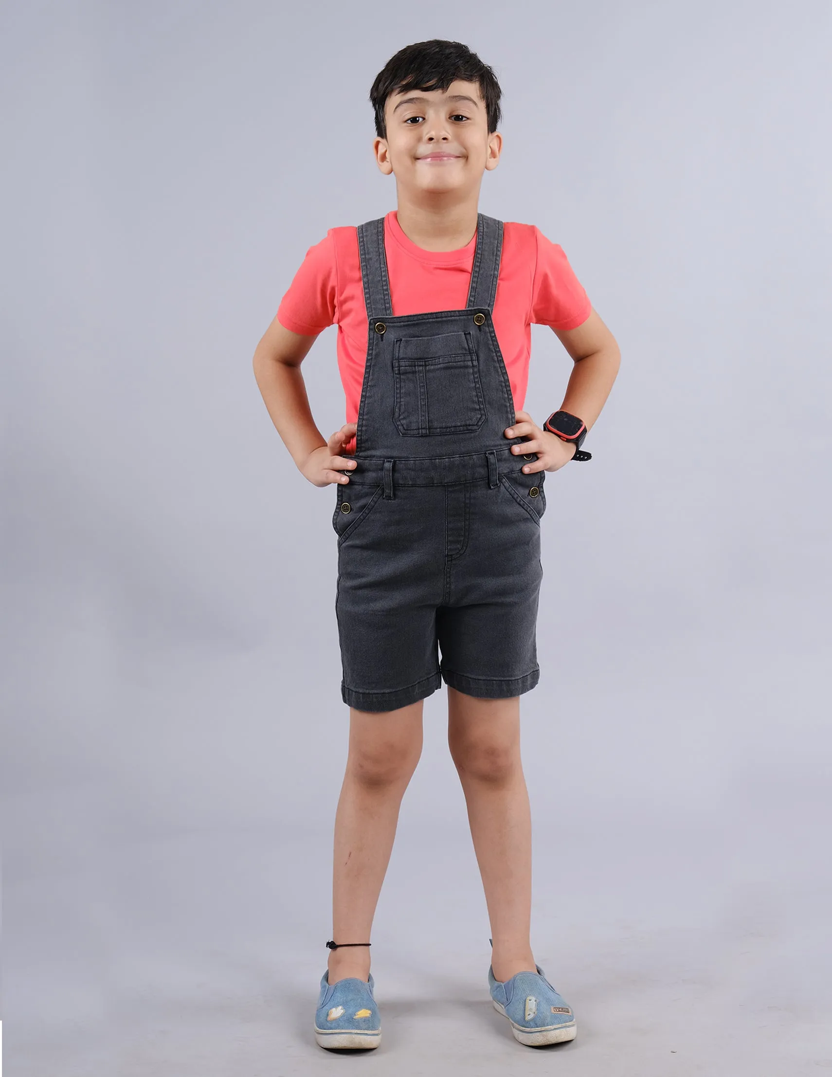 Boys Denim Dungaree Shorts