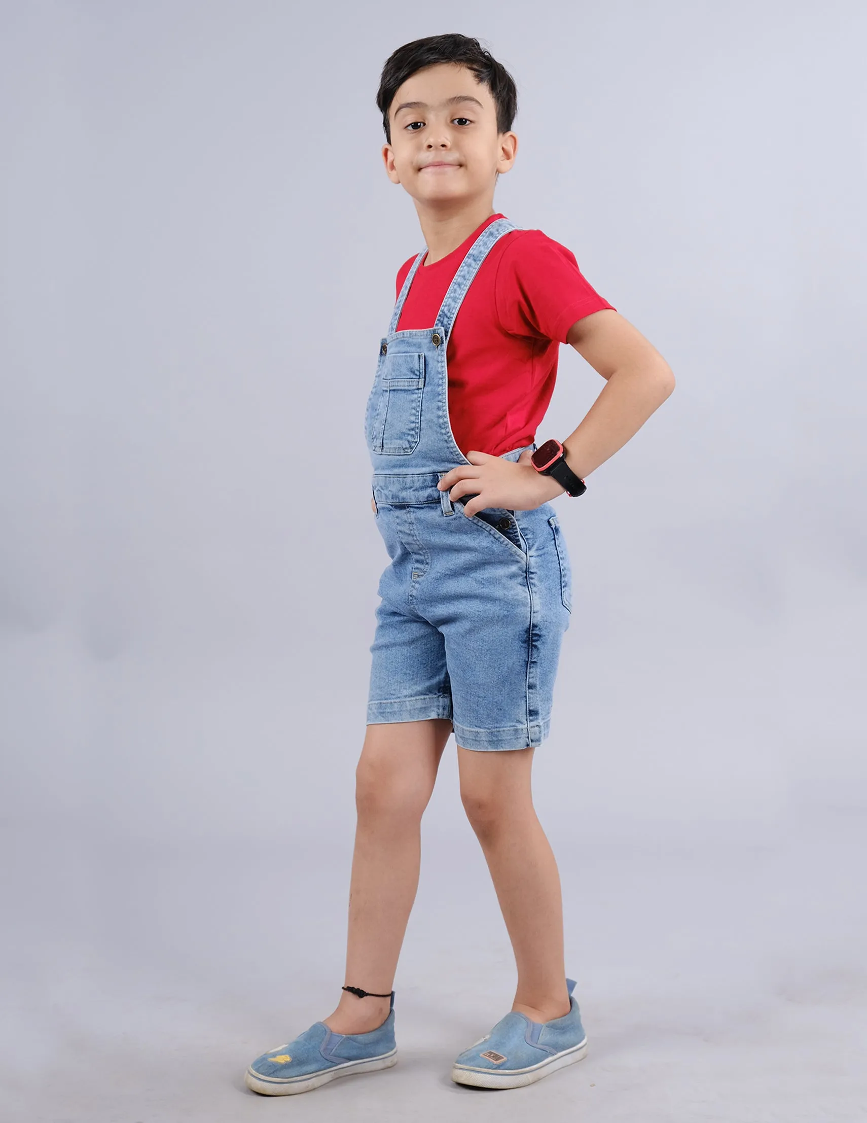 Boys Denim Dungaree Shorts