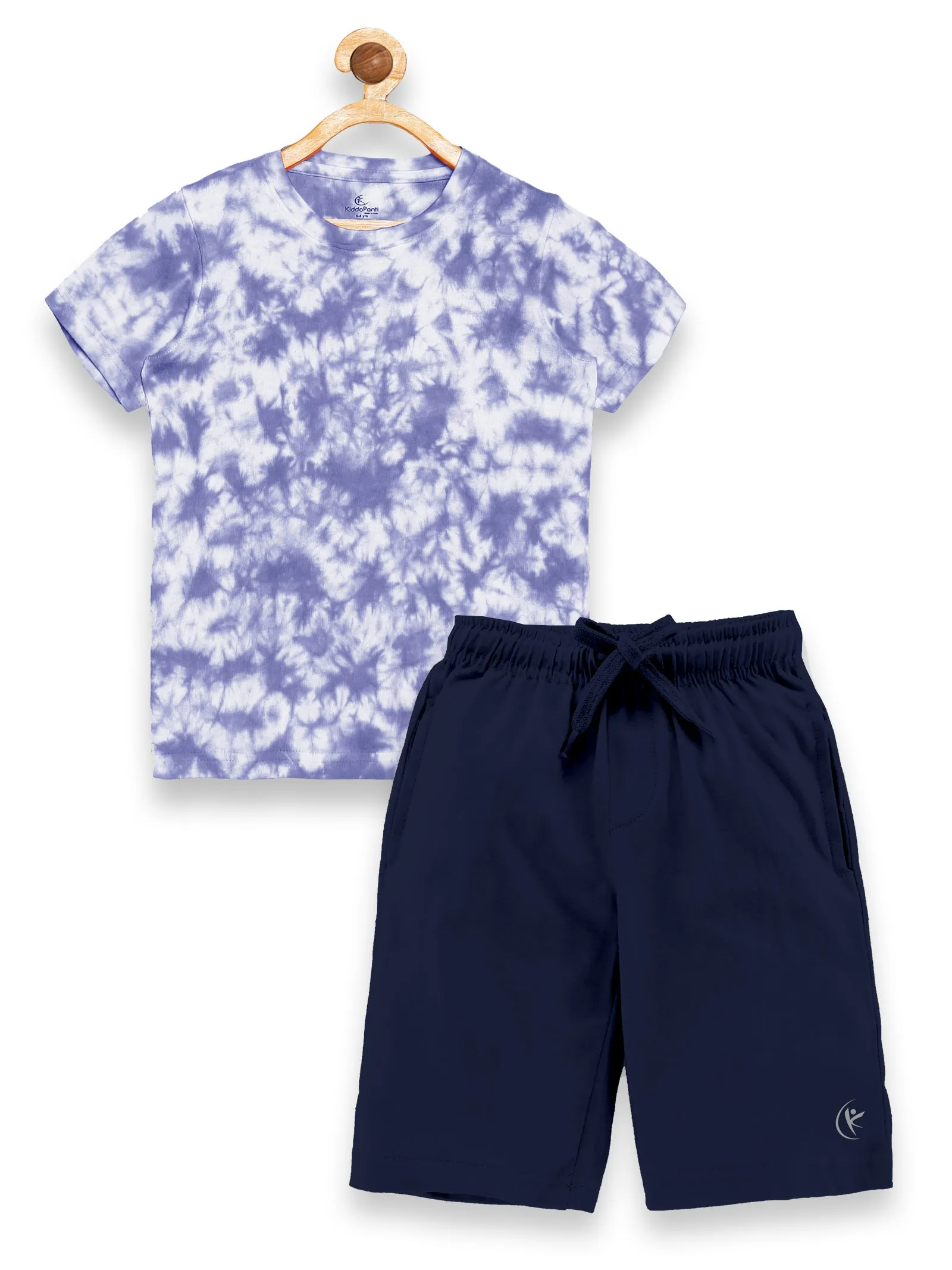 Boy's Half Sleeve Tie & Dye T-Shirt & Knee length Basic Short Set