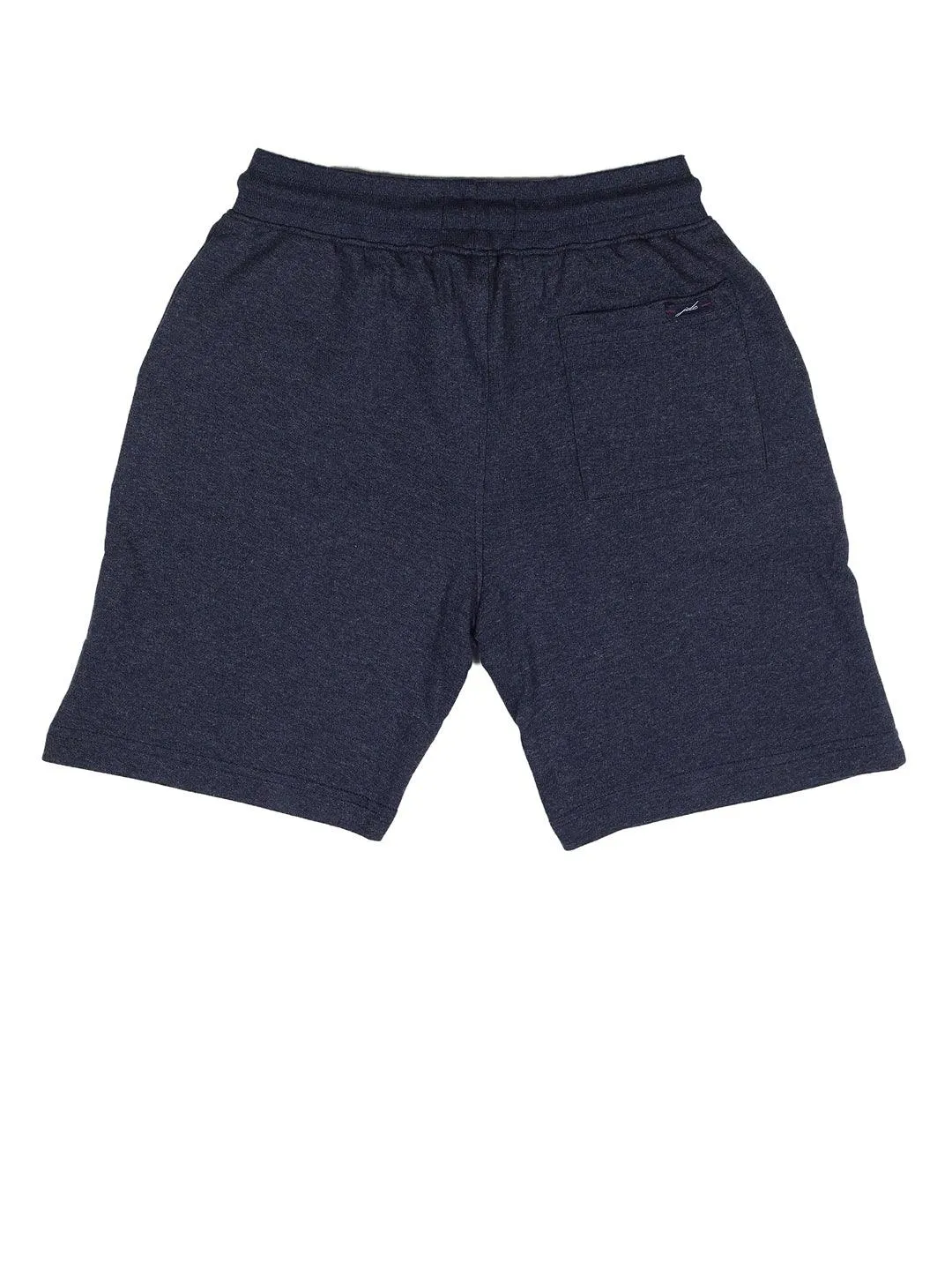 BOY'S NAVY SOLID REGULAR FIT KNIT SHORTS