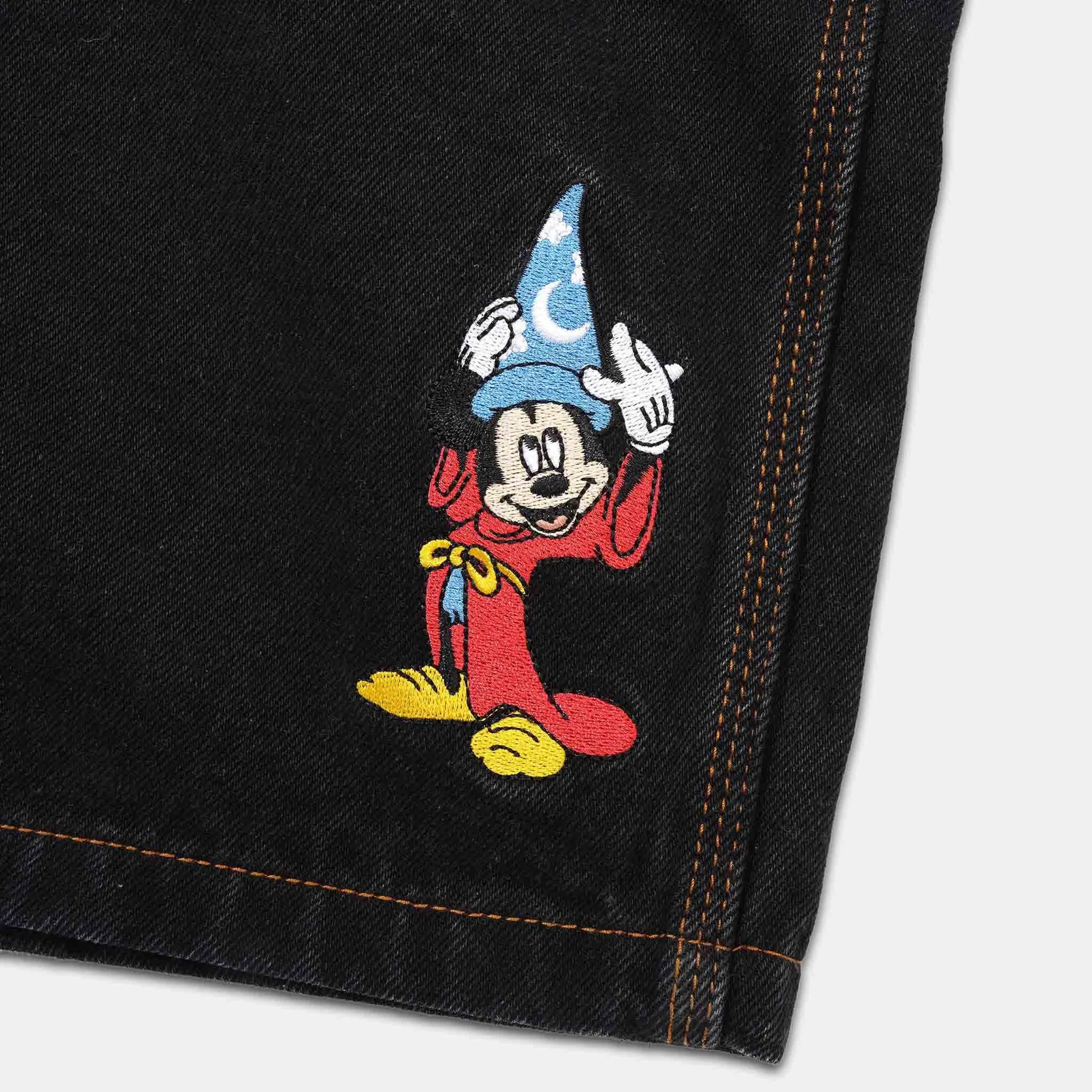 Butter Goods - Disney Sorcerer Baggy Denim Shorts - Washed Black