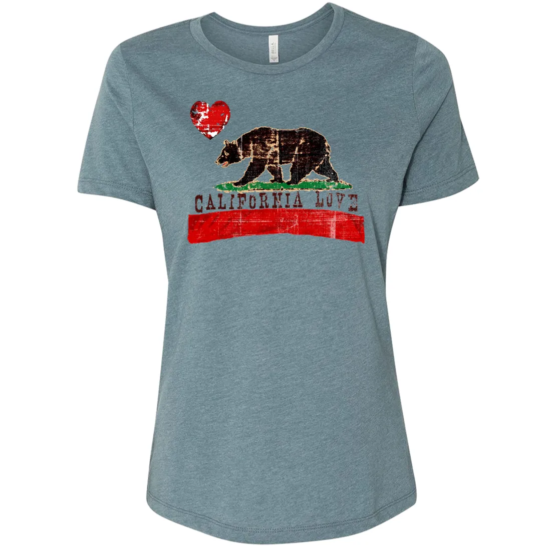 California Love Distressed Women's Relaxed Jersey Tee