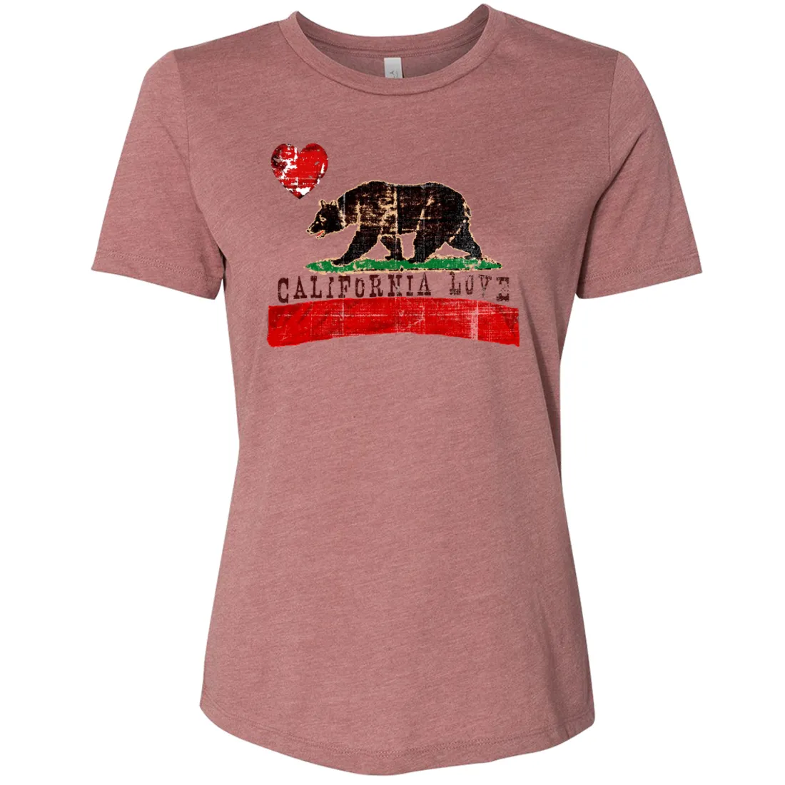 California Love Distressed Women's Relaxed Jersey Tee