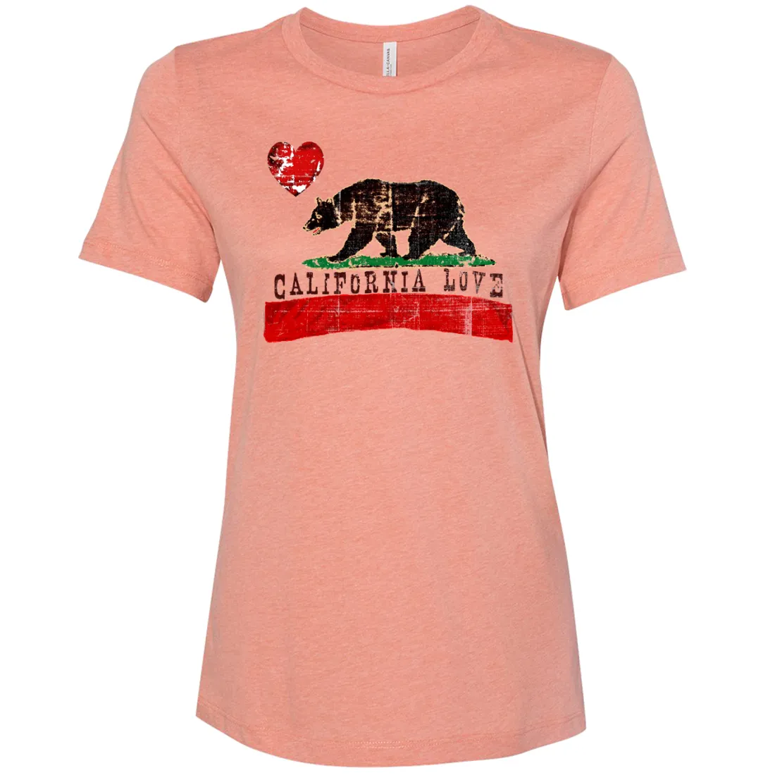 California Love Distressed Women's Relaxed Jersey Tee