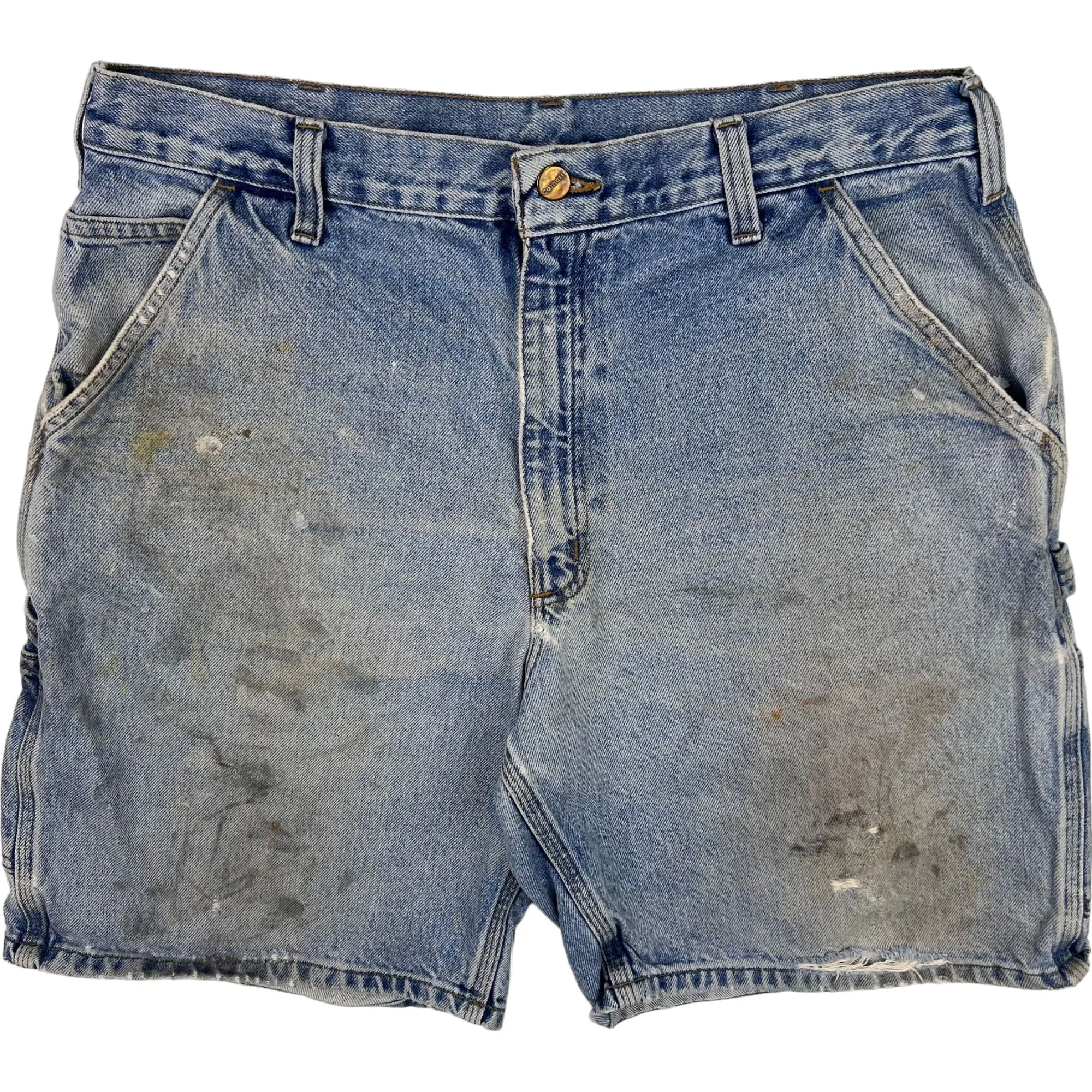 Carhartt Denim Shorts Distressed Jorts Blue B29 STW