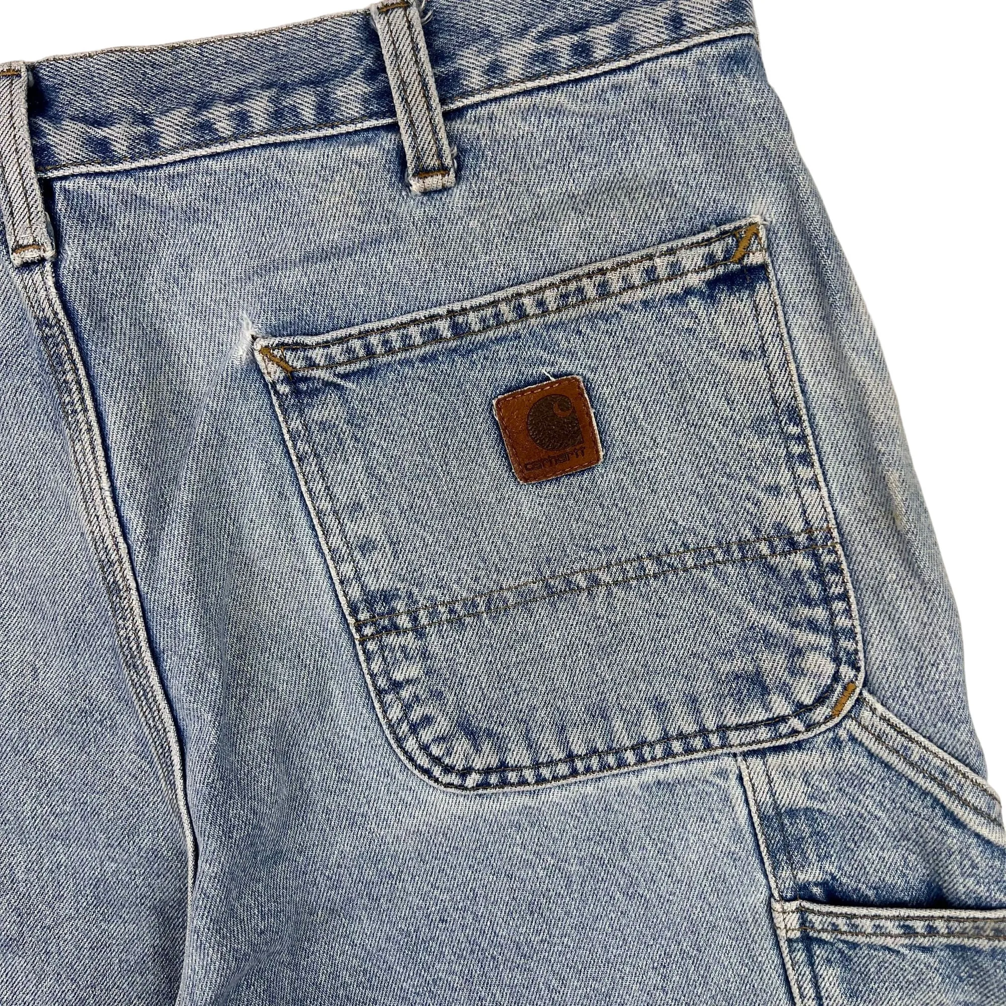 Carhartt Denim Shorts Distressed Jorts Blue B29 STW