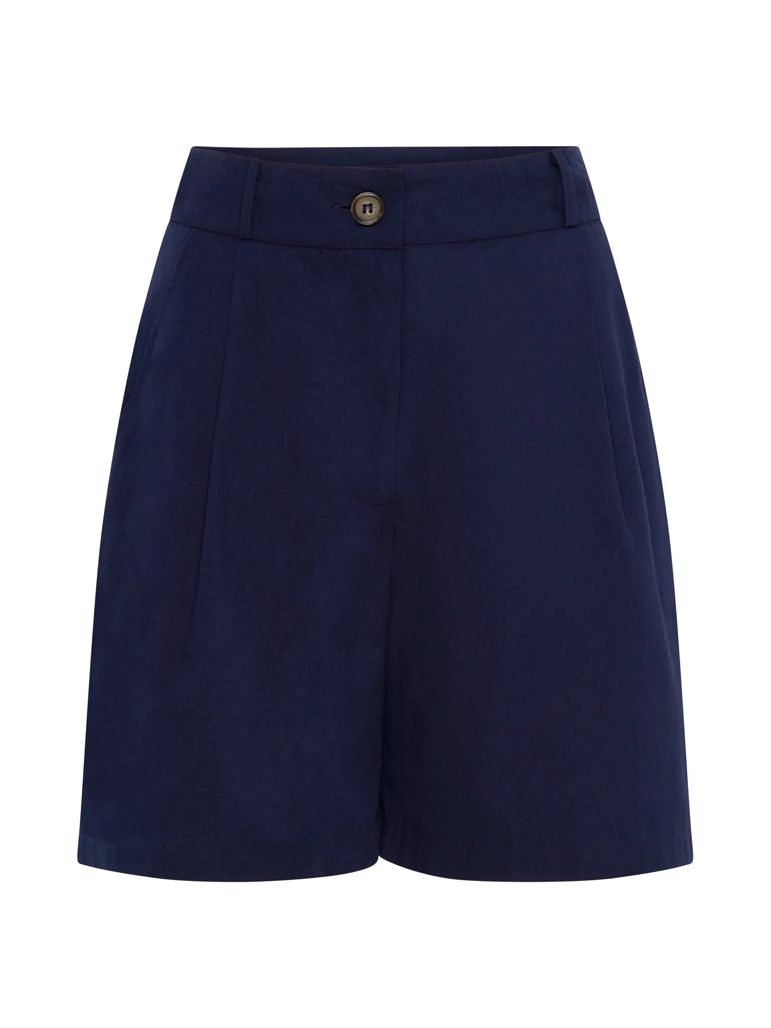 Carlina Pleat Front Shorts in Navy