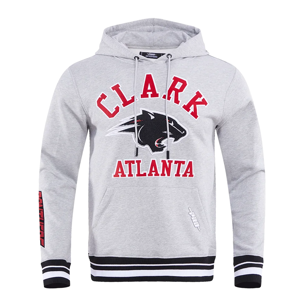 CLARK ATLANTA UNIVERSITY CLASSIC MEN'S STACKED LOGO PO HOODIE (HEATHER GRAY/BLACK)