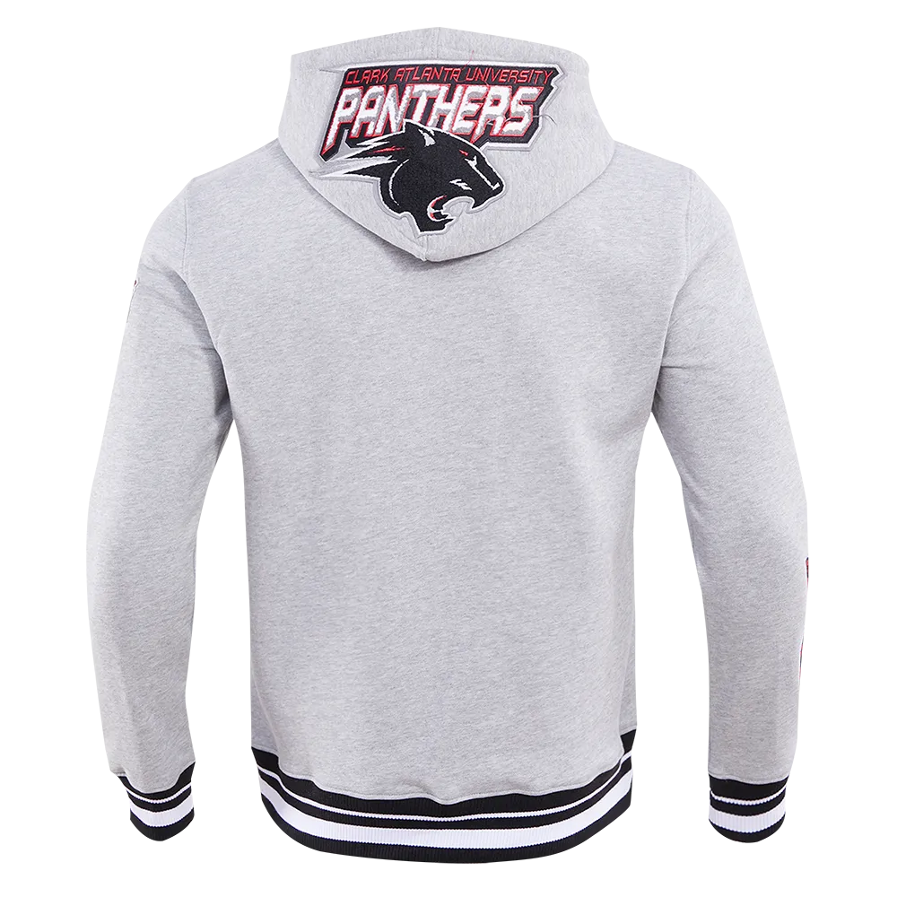 CLARK ATLANTA UNIVERSITY CLASSIC MEN'S STACKED LOGO PO HOODIE (HEATHER GRAY/BLACK)