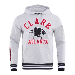 CLARK ATLANTA UNIVERSITY CLASSIC MEN'S STACKED LOGO PO HOODIE (HEATHER GRAY/BLACK)