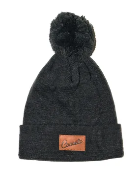 Classic Leather Script Puff Beanie