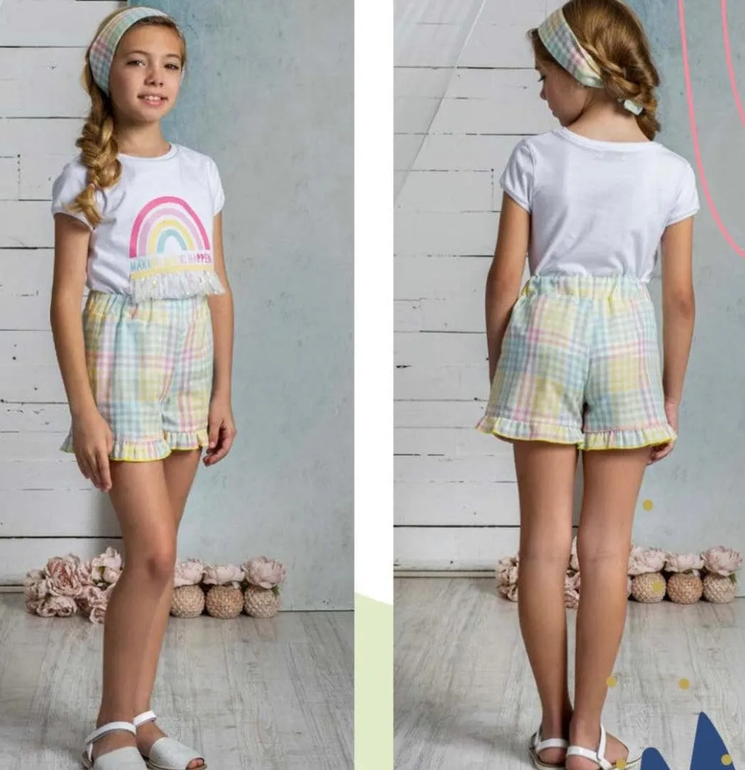 CLEARANCE DEAL - Alhuka Summer - Londres Pastel Multi Colour Shorts & T-Shirt Set