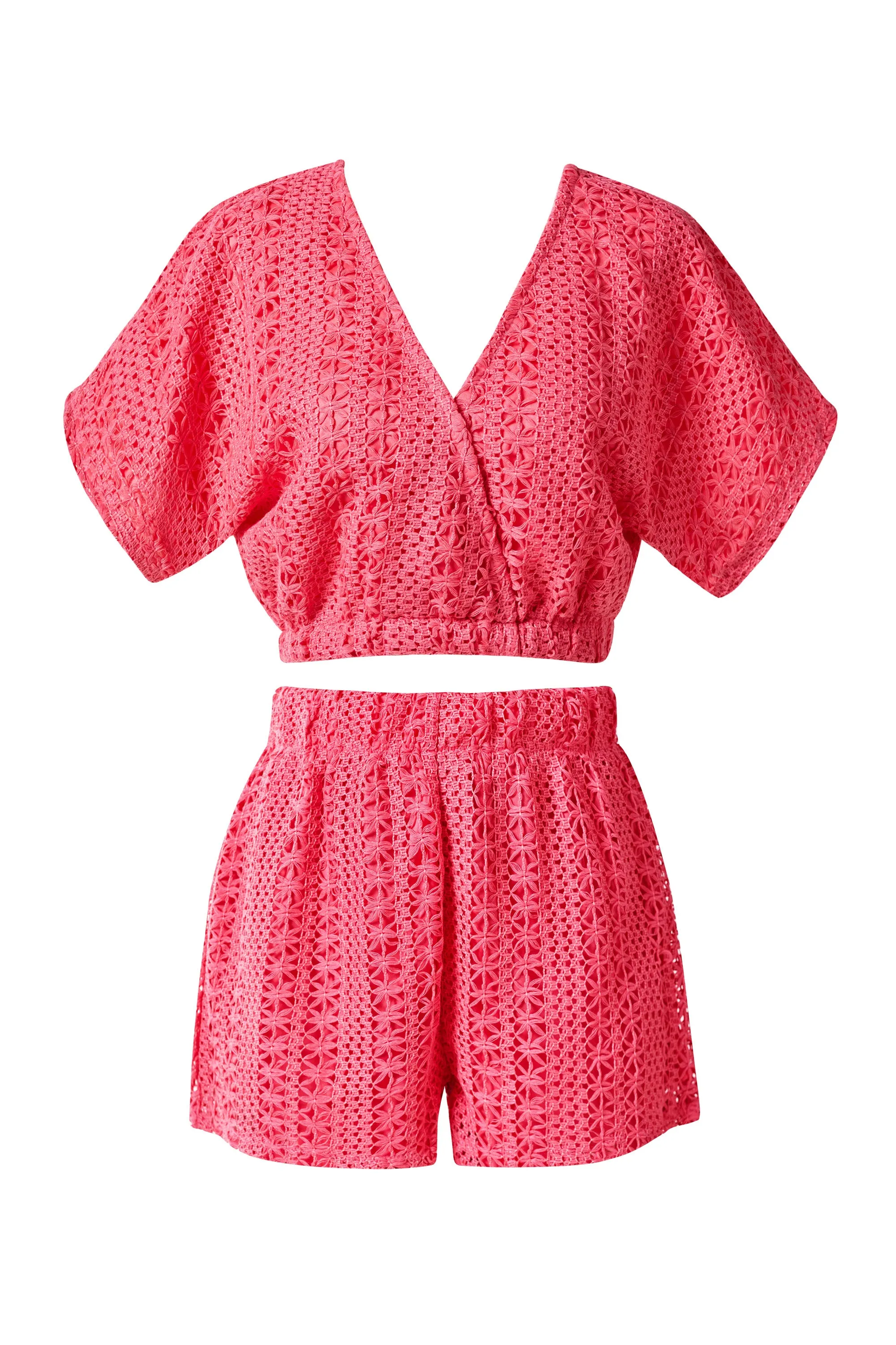 Cosima Coral Lace Shorts and Top Set