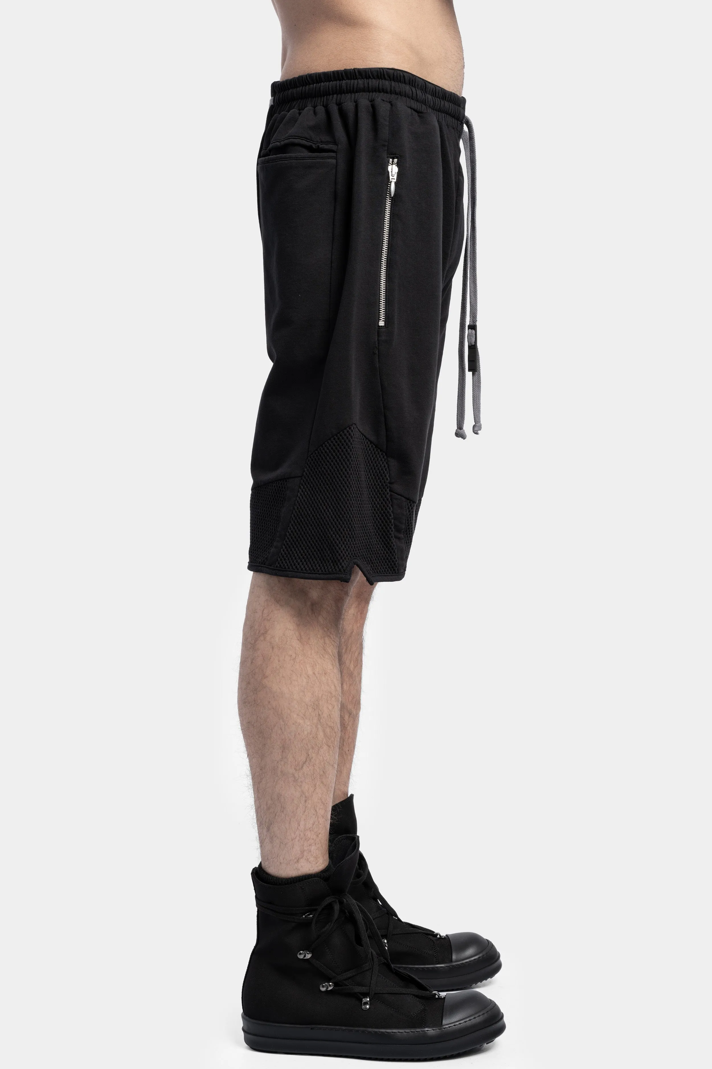 Cotton Jersey Sweat Shorts, Black