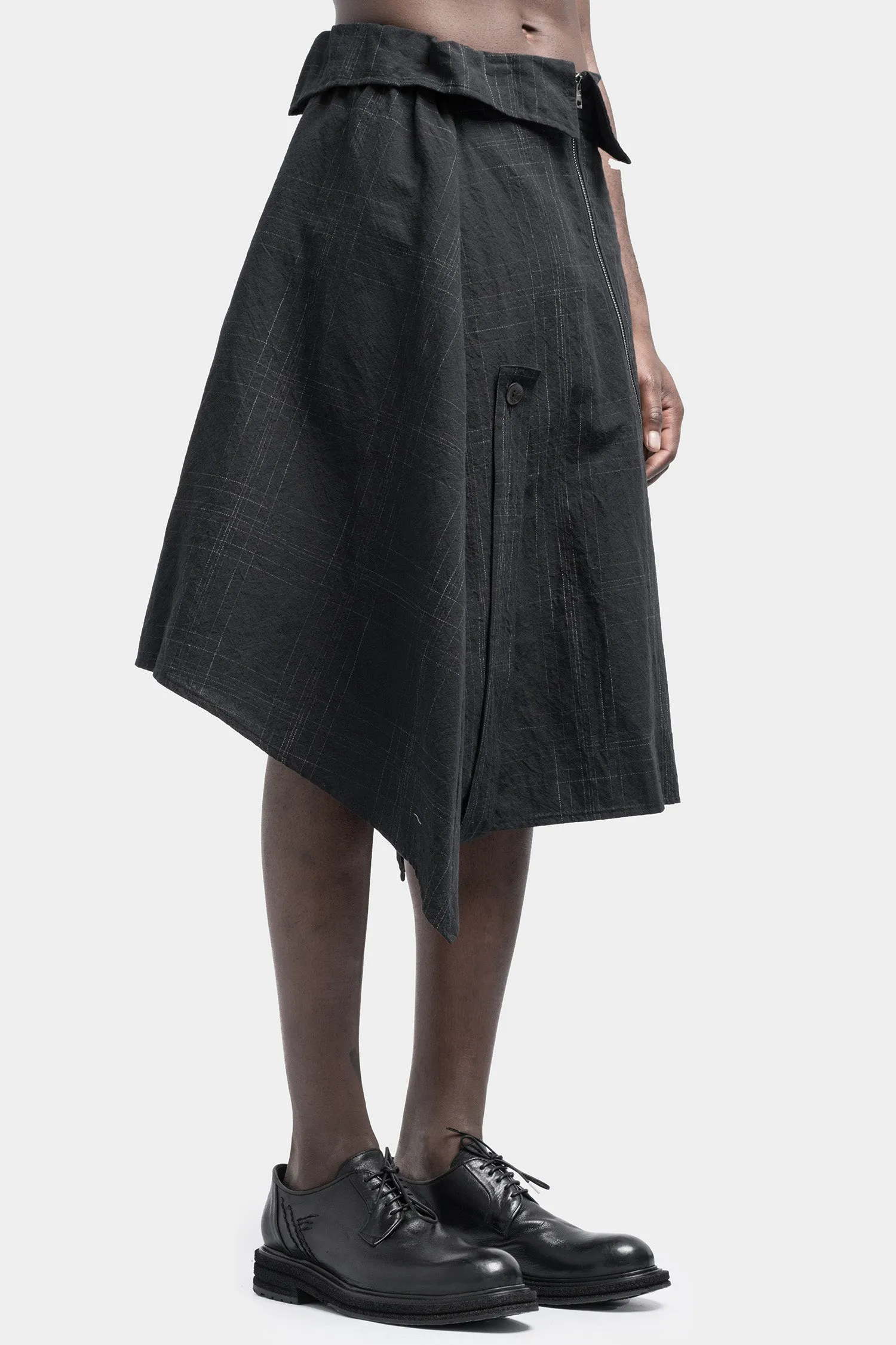 Cotton / linen zip up skirt