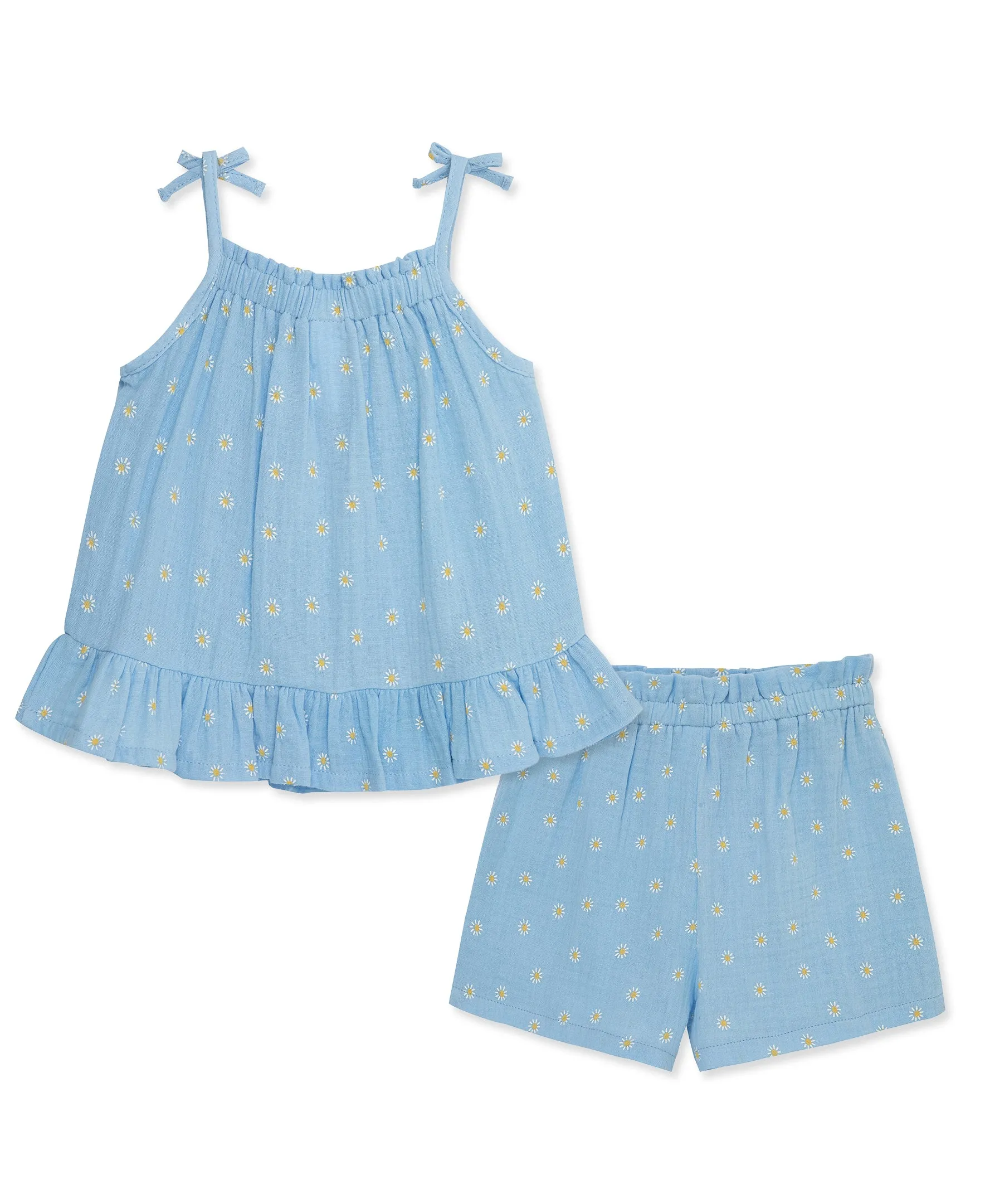 Daisy Gauze Short Set (12M-24M)