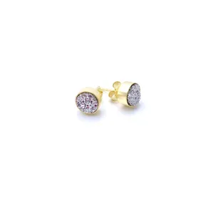 Druzy Gold Shimmery Stud Earrings