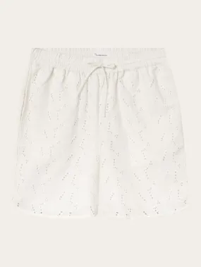 Embroidery anglaise shorts - Egret