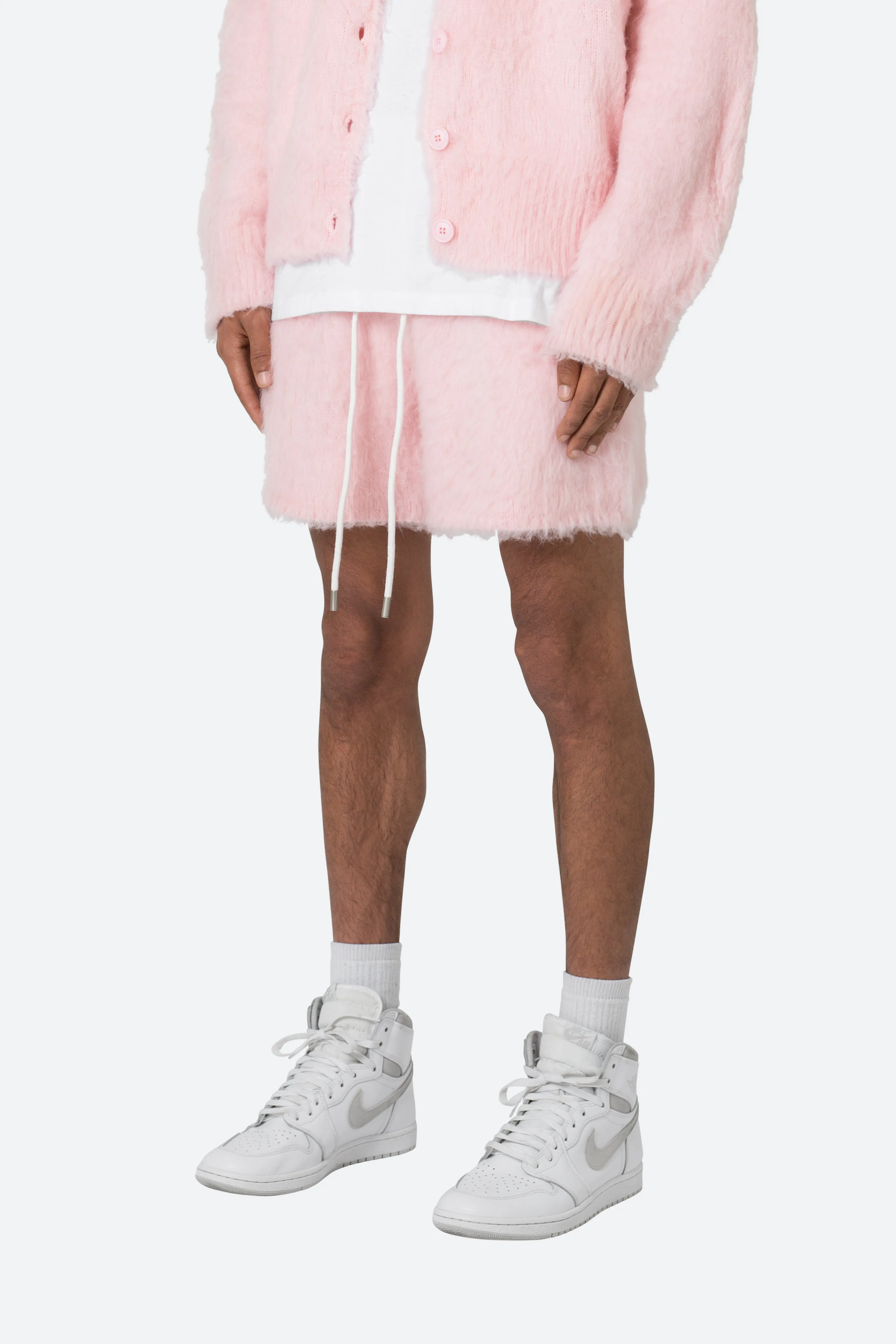 Fuzzy Sweatshorts - Pink