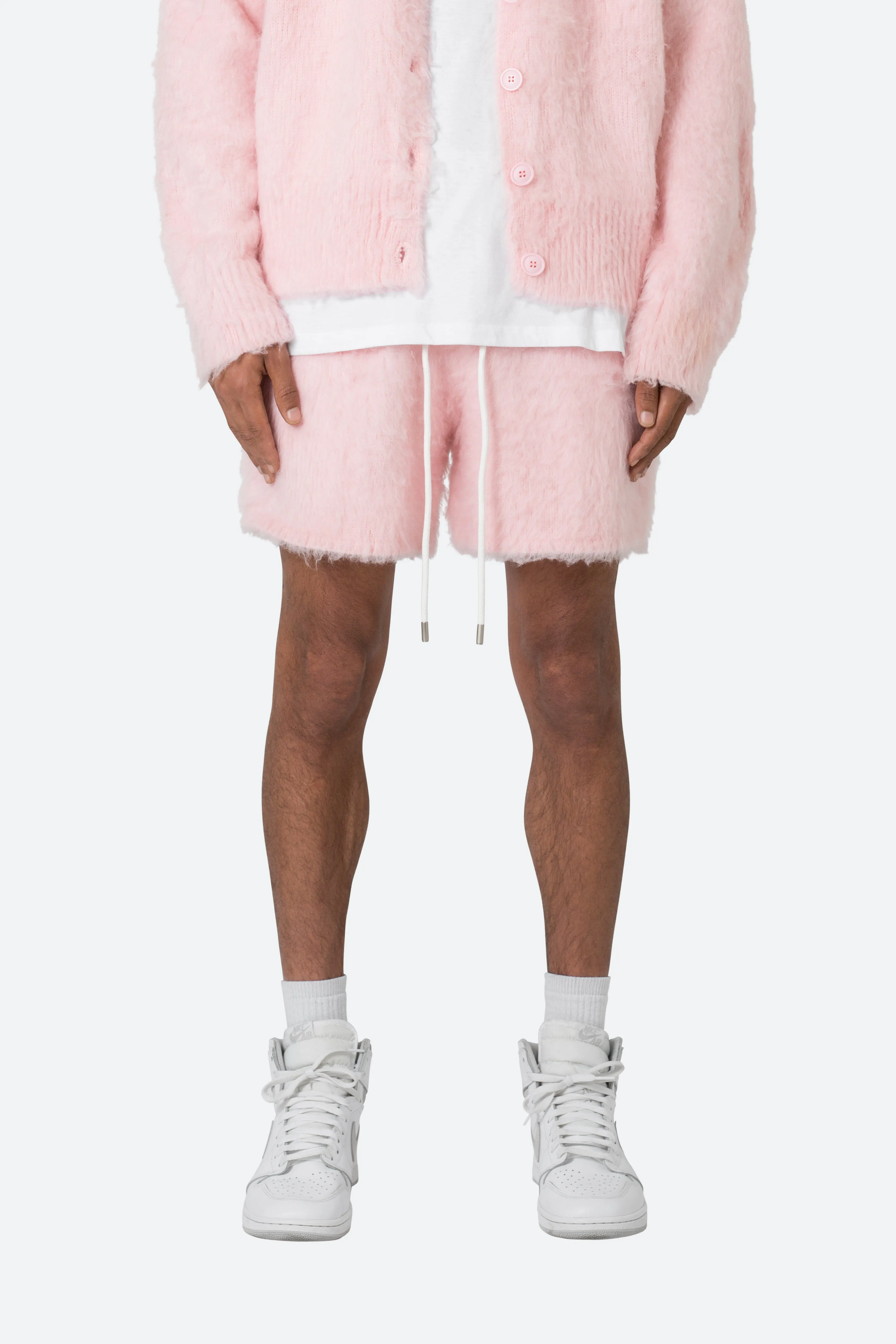 Fuzzy Sweatshorts - Pink